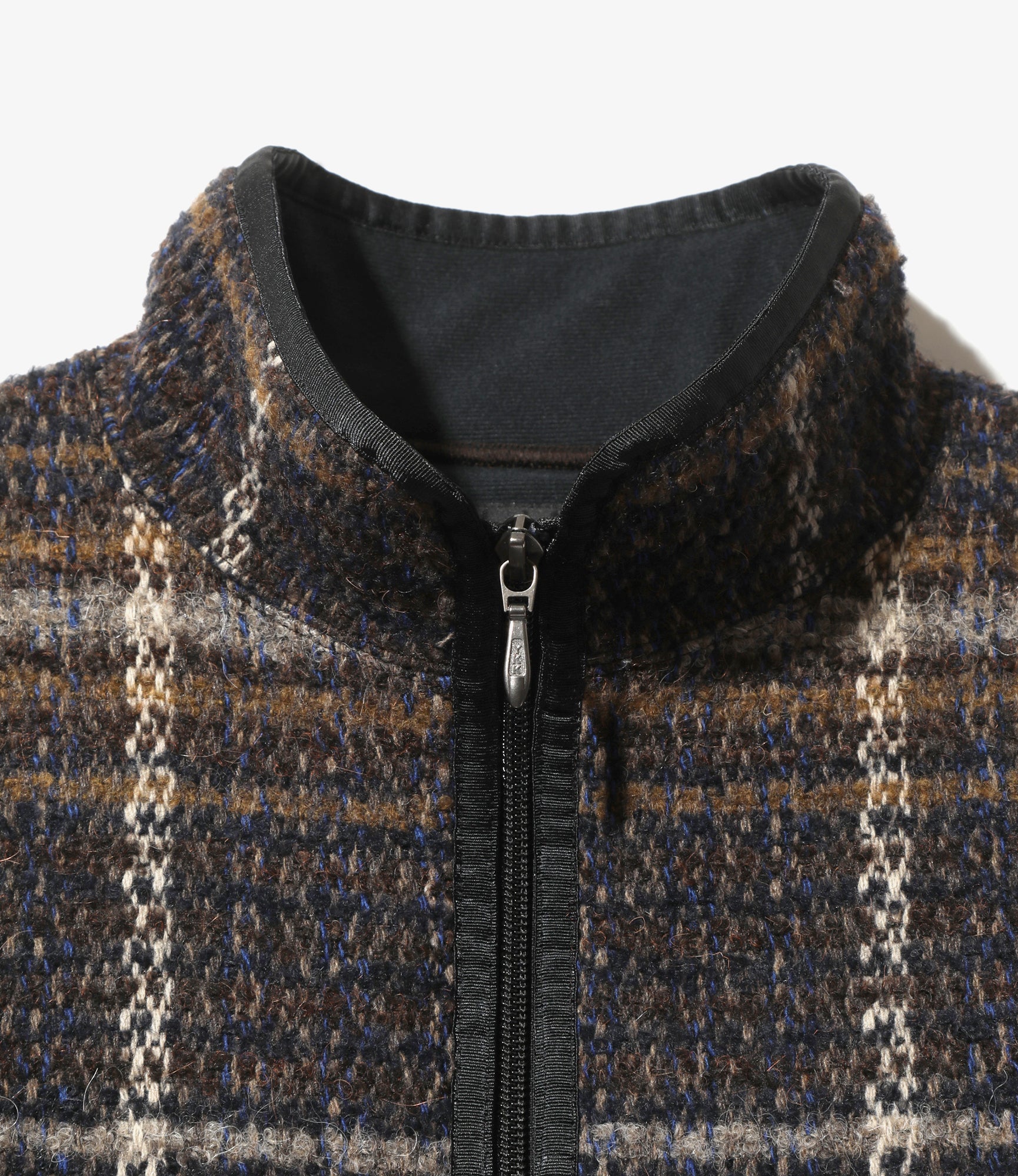 W.U. Piping Jacket - Navy/Brown/Mocha - W/PE/PC/AP/N Plaid Tweed