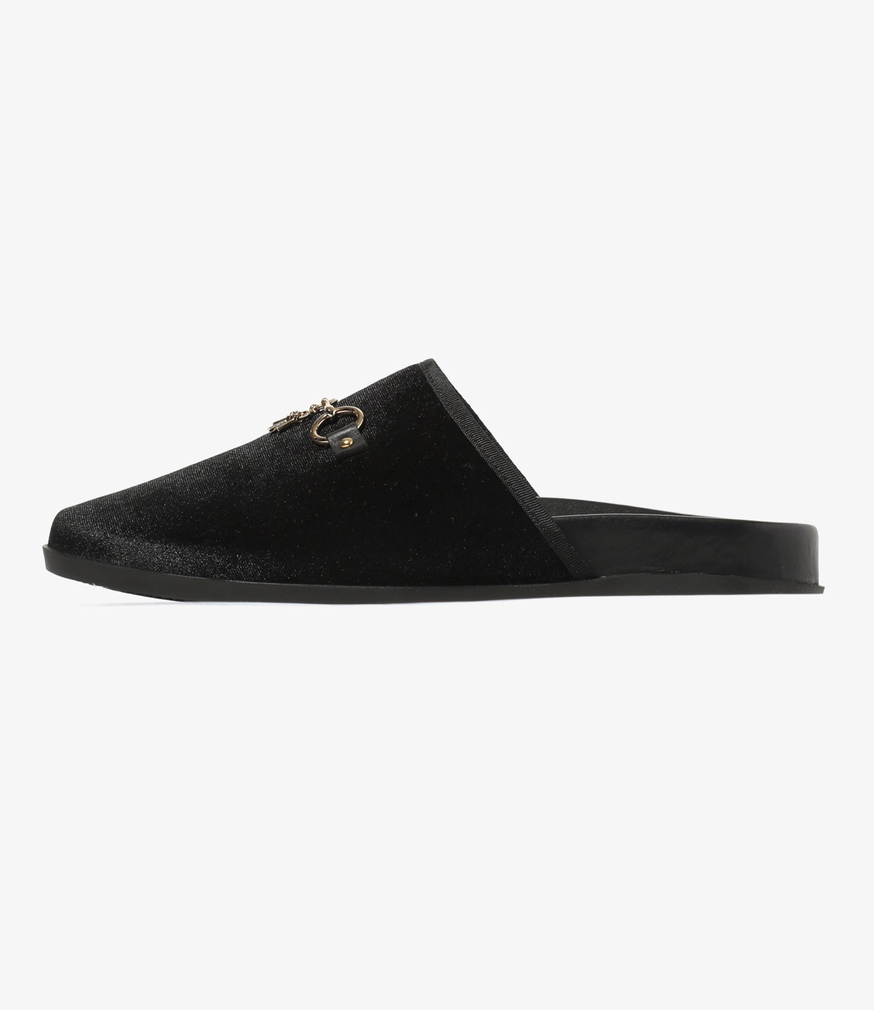 Bit Tassel Velvet Slip-In - Black