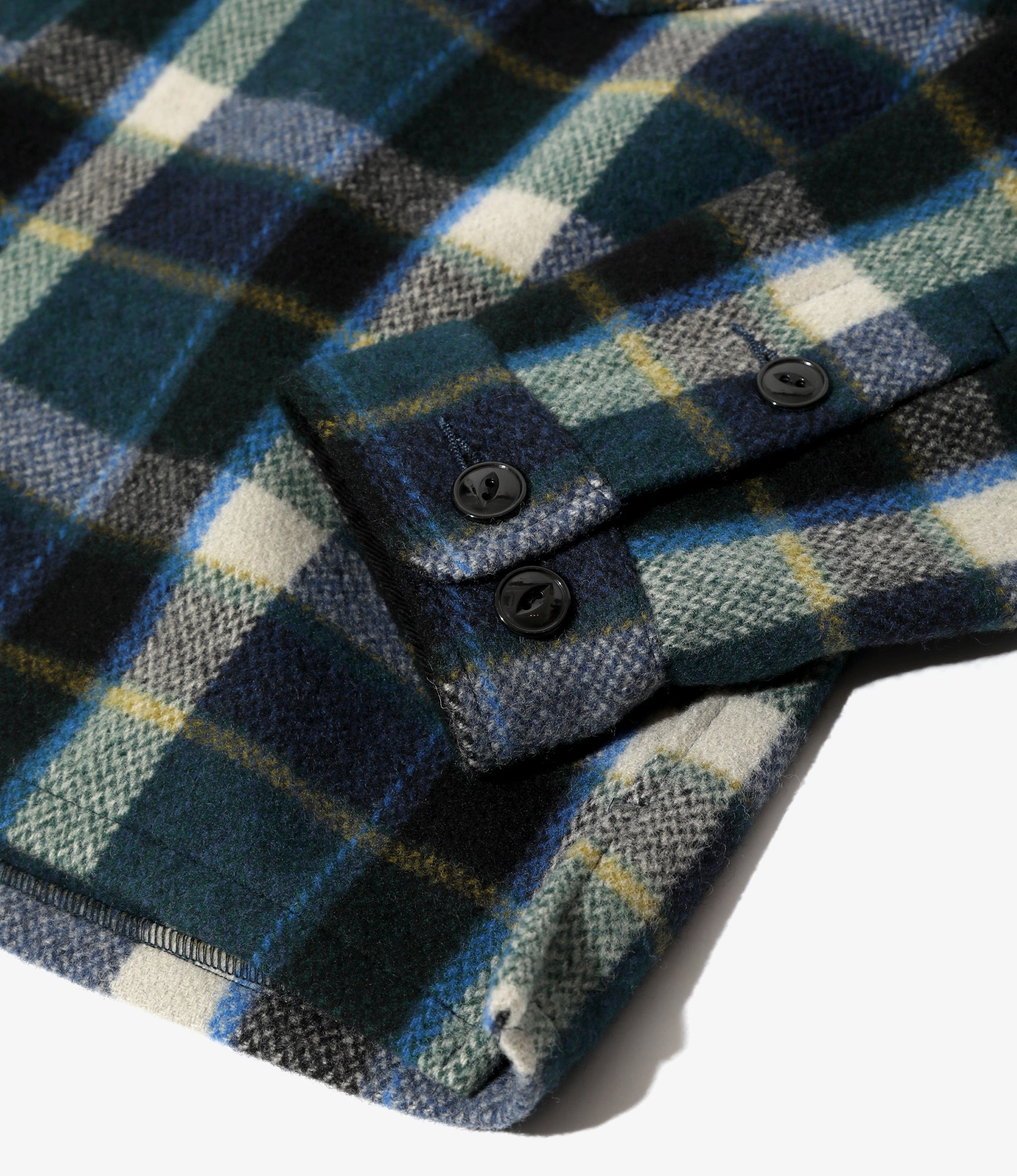 Smokey Shirt - Green - Wool Melton Plaid