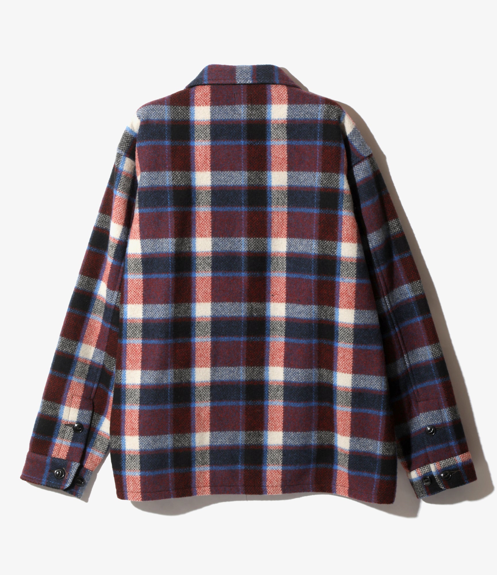 Smokey Shirt - Red - Wool Melton Plaid