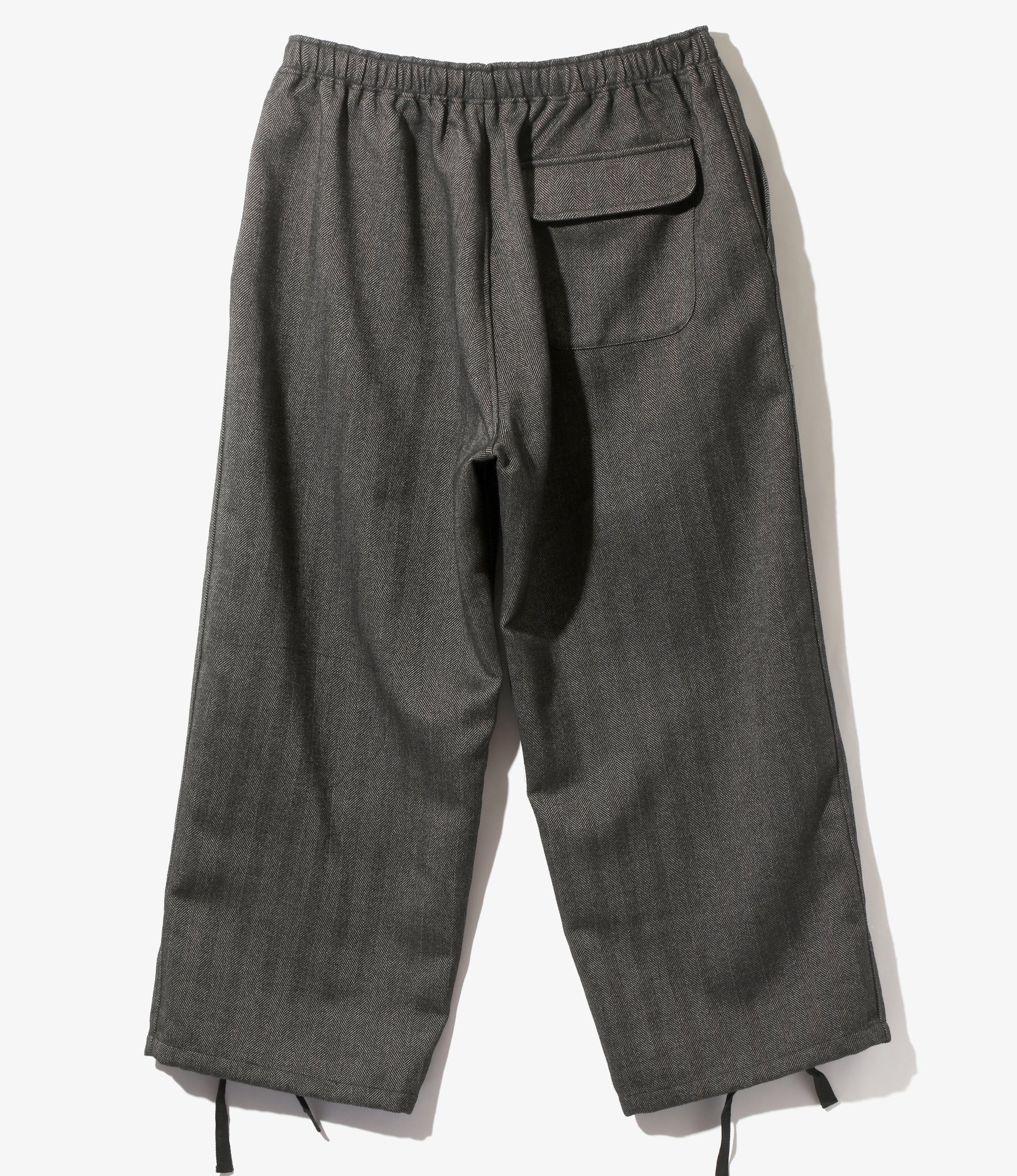 String Cuff Balloon Pant - Grey - Poly Herringbone