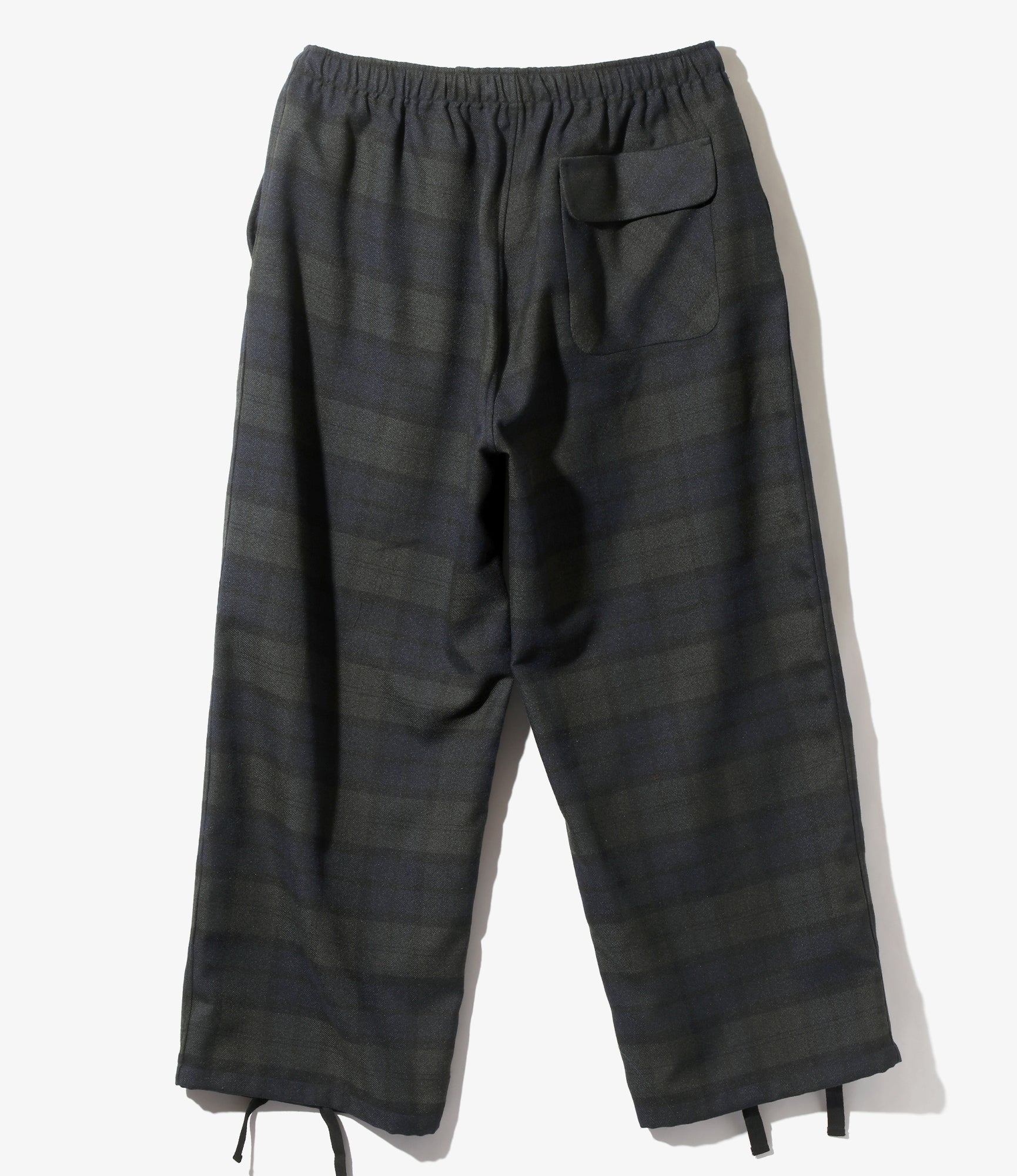 String Cuff Balloon Pant - Black Watch - Poly Plaid Twill