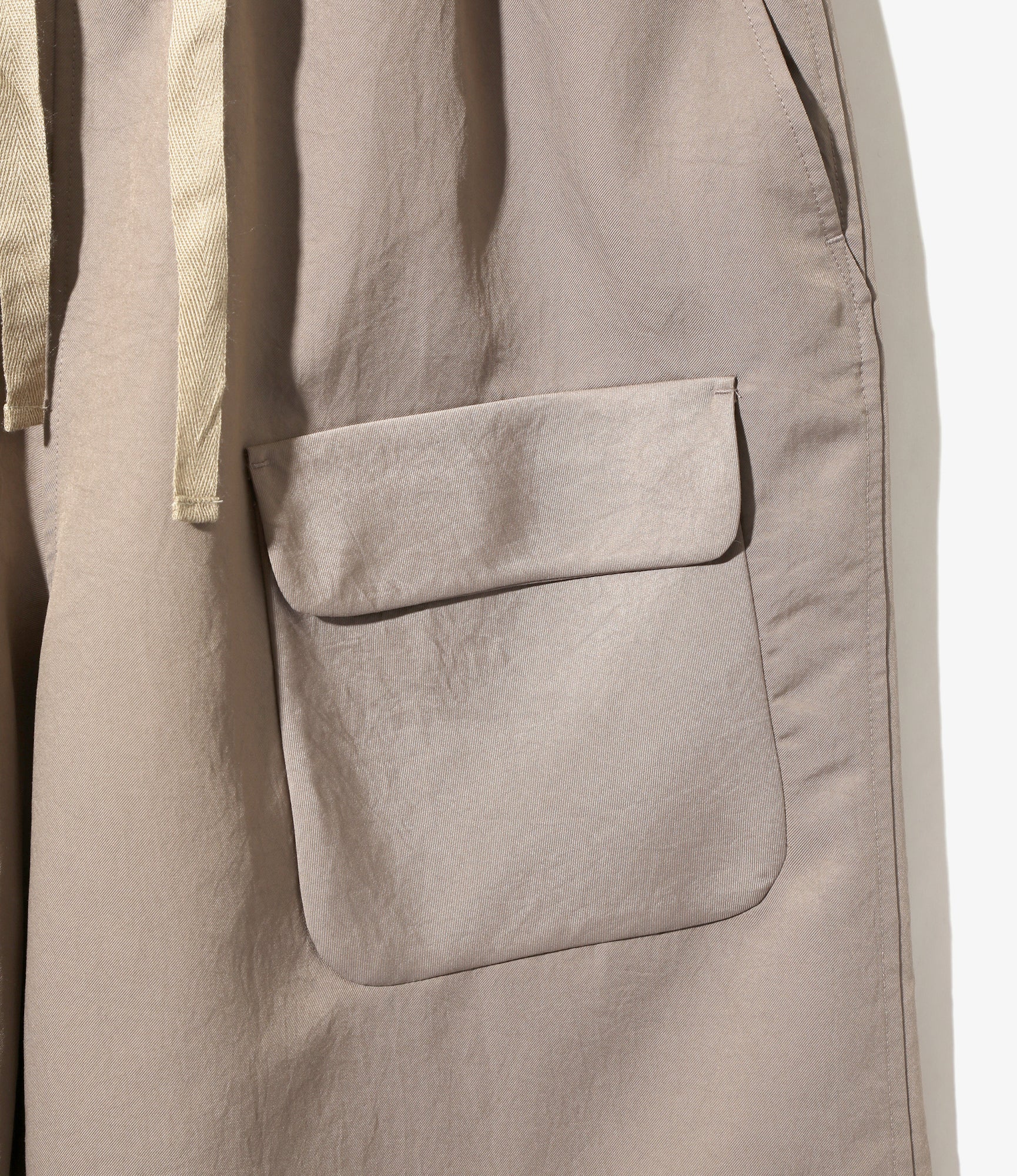 String Cuff Balloon Pant - Taupe - Poly Twill