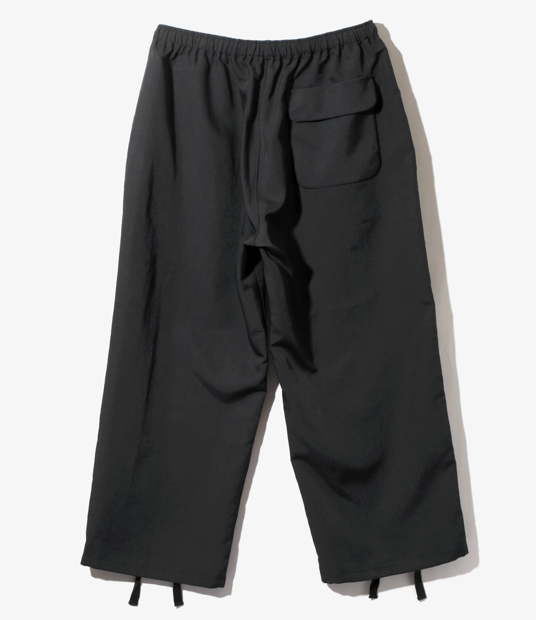 String Cuff Balloon Pant - Black - Poly Twill