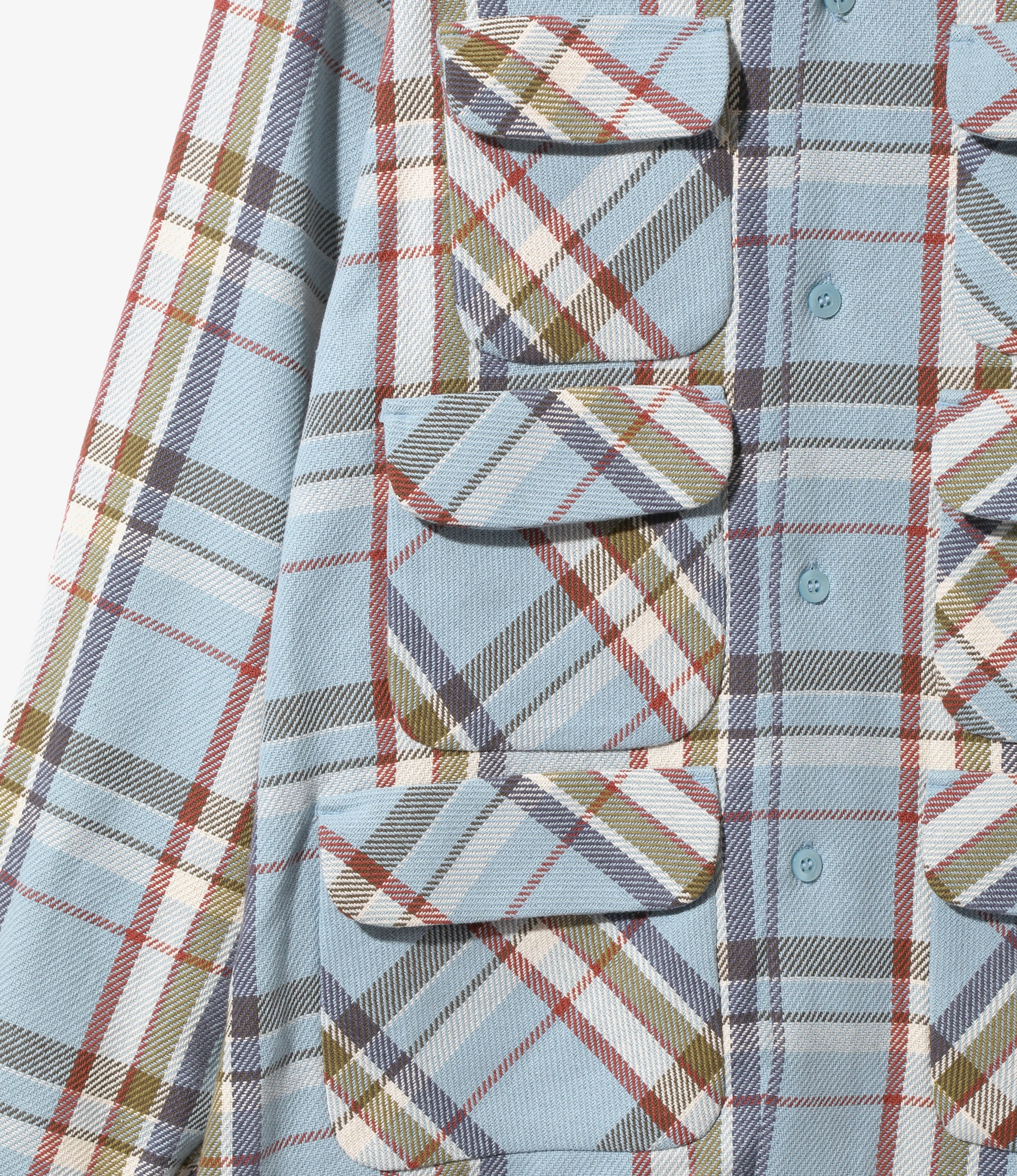 6-Pocket Classic Shirt - Lt. Blue - Cotton Plaid Twill