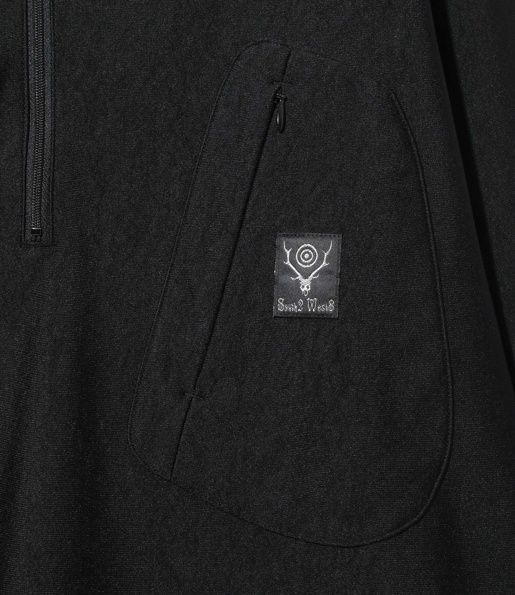 Zipped Pullover Scouting Shirt - Black - N/PE/PU Tricot Jersey