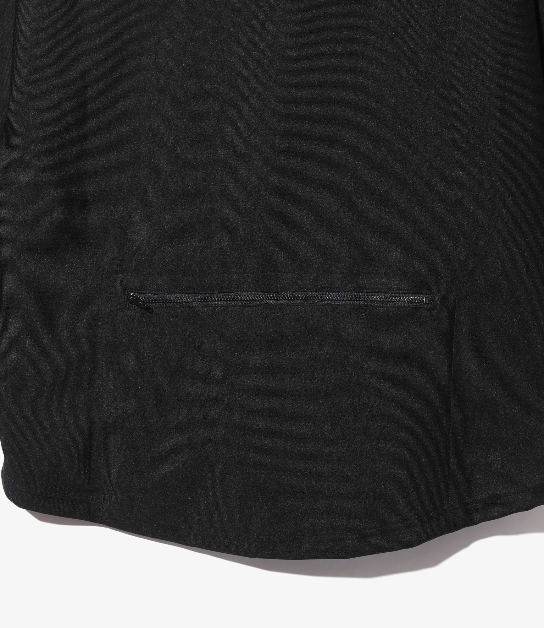 Zipped Pullover Scouting Shirt - Black - N/PE/PU Tricot Jersey