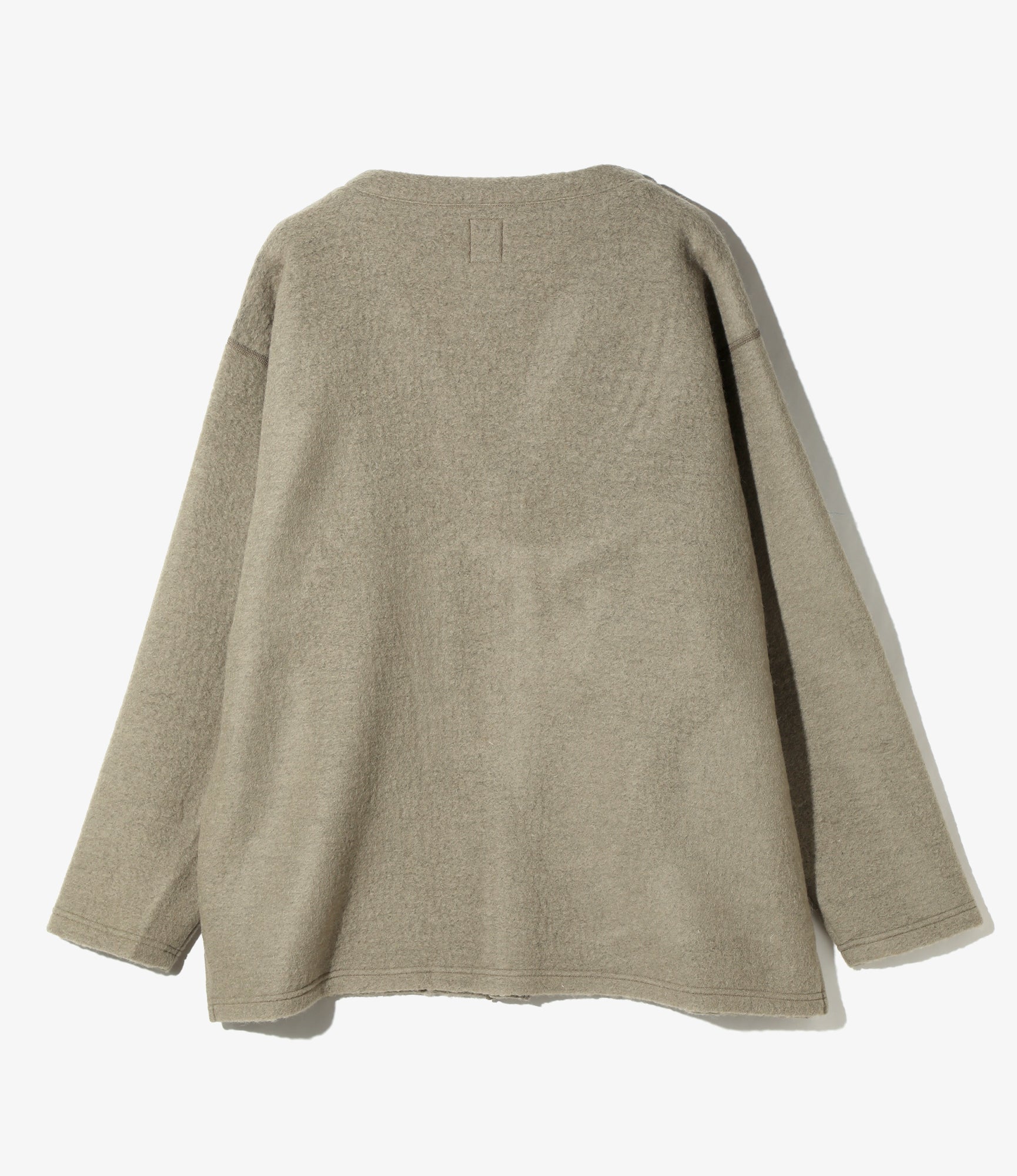 S.S. V-Neck Cardigan - Taupe - W/PE Boiled Jersey