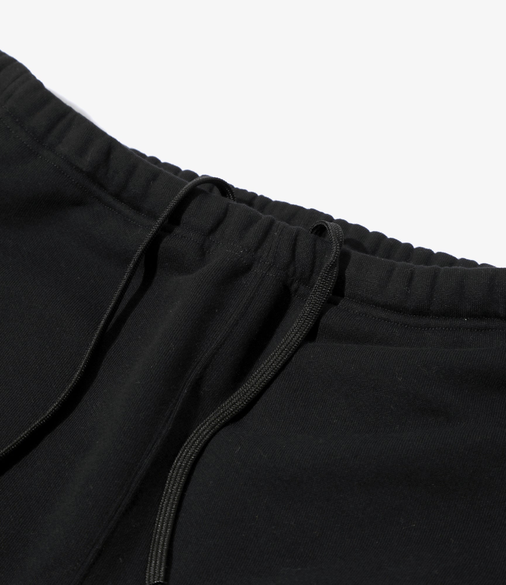 String Sweat Pant - Black - Cotton French Terry