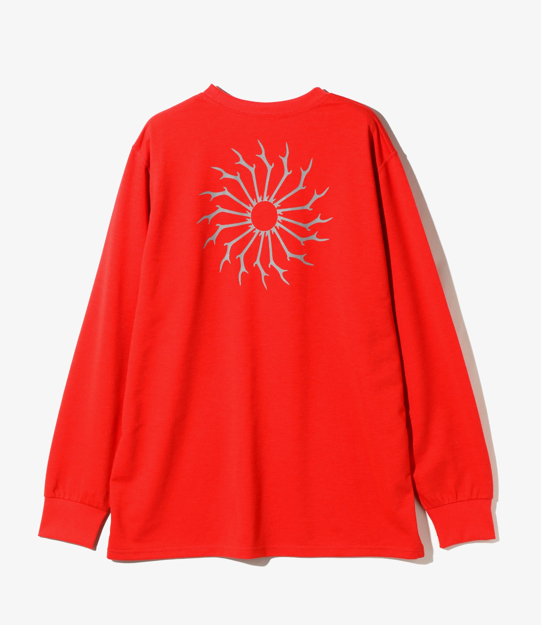 L/S Round Pocket Tee - Red - Circle Horn