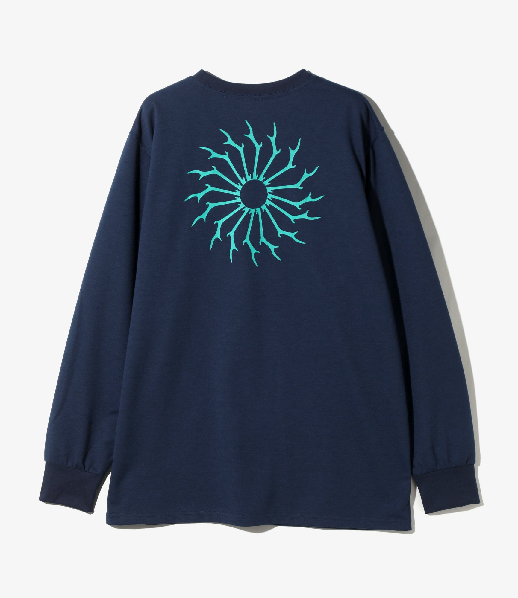 L/S Round Pocket Tee - Navy - Circle Horn