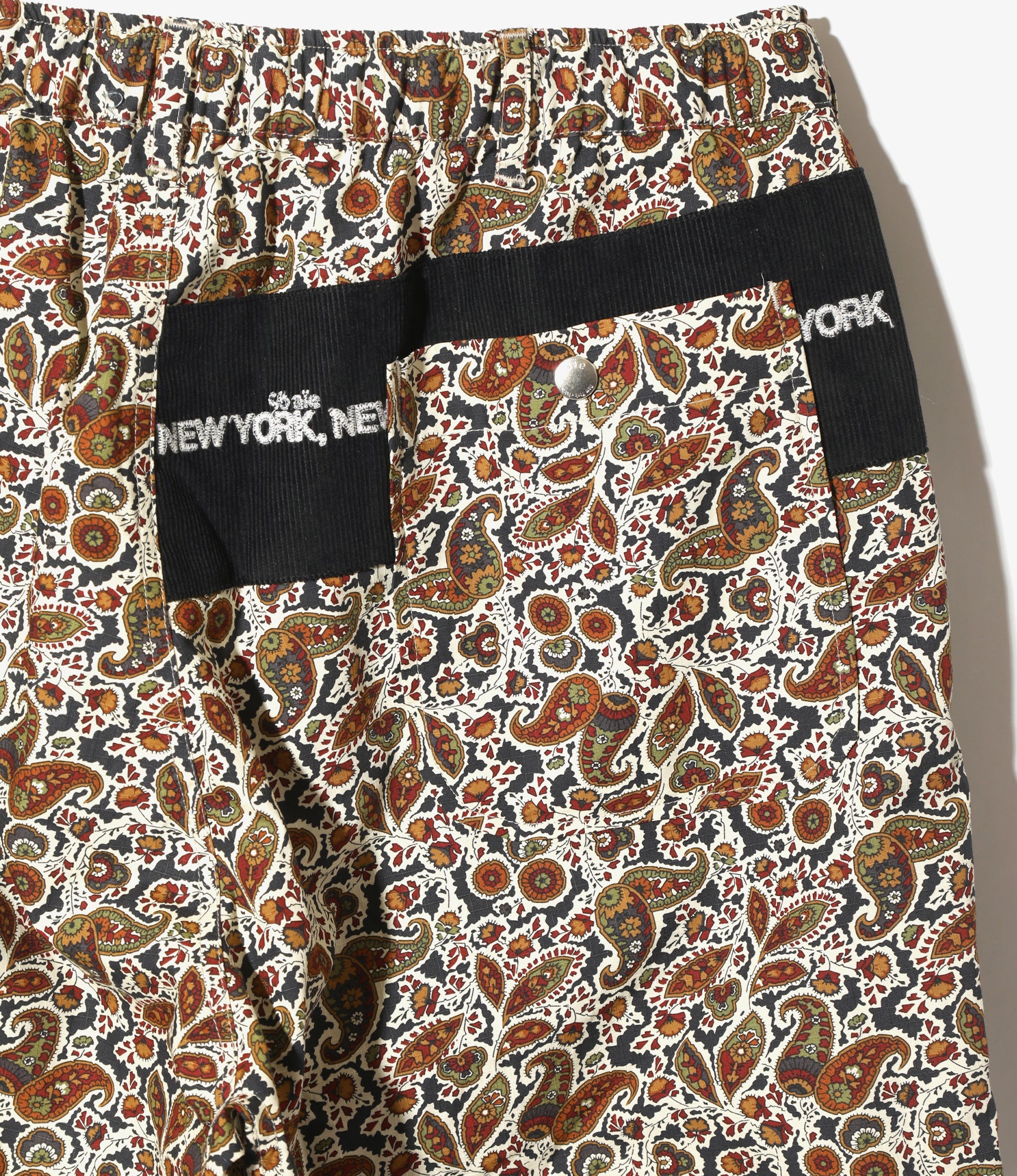 EZ Pant - Black - Cotton Ripstop / Paisley Printed