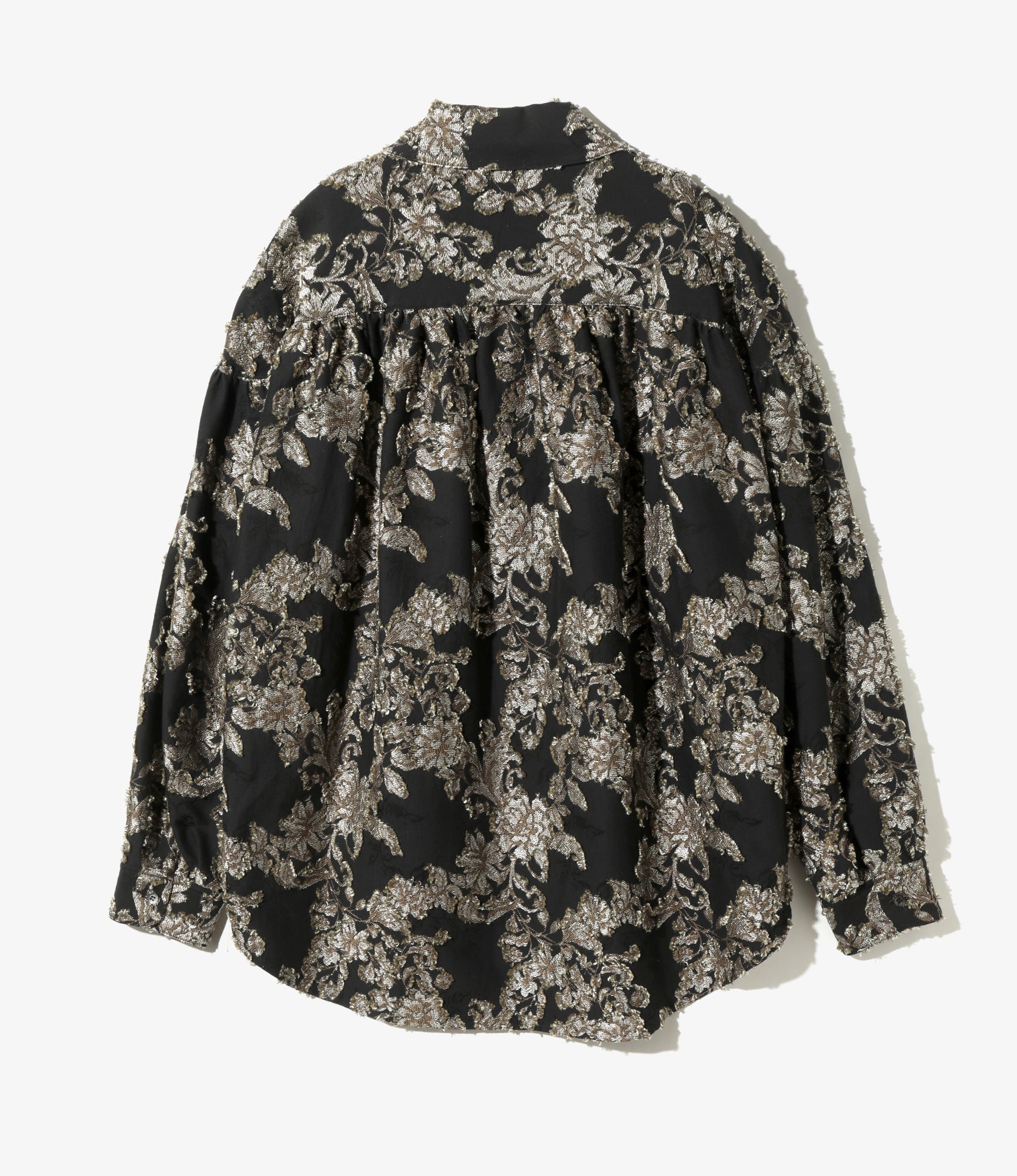 Painter Shirt - Black - C/CU/PE Flower Cut Jq.