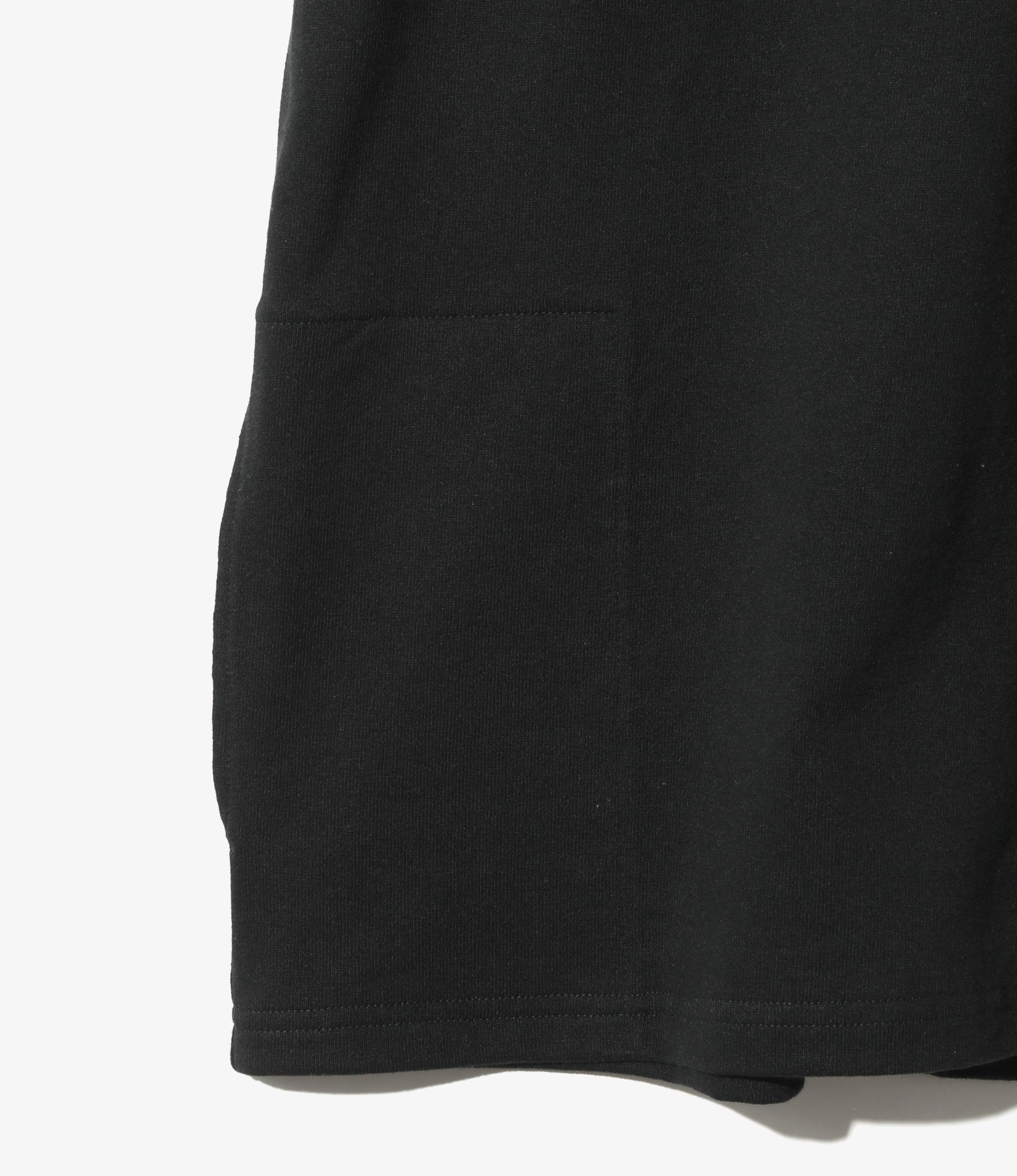 Mock Neck L/S Tee - Black Cotton Jersey