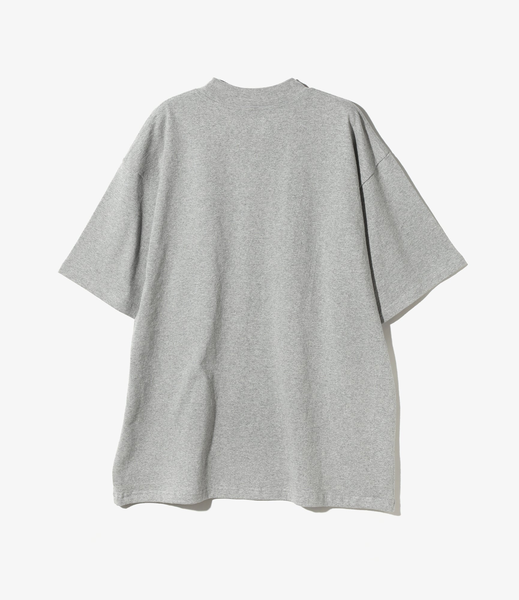 Mock Neck S/S Tee - H. Grey Cotton Jersey