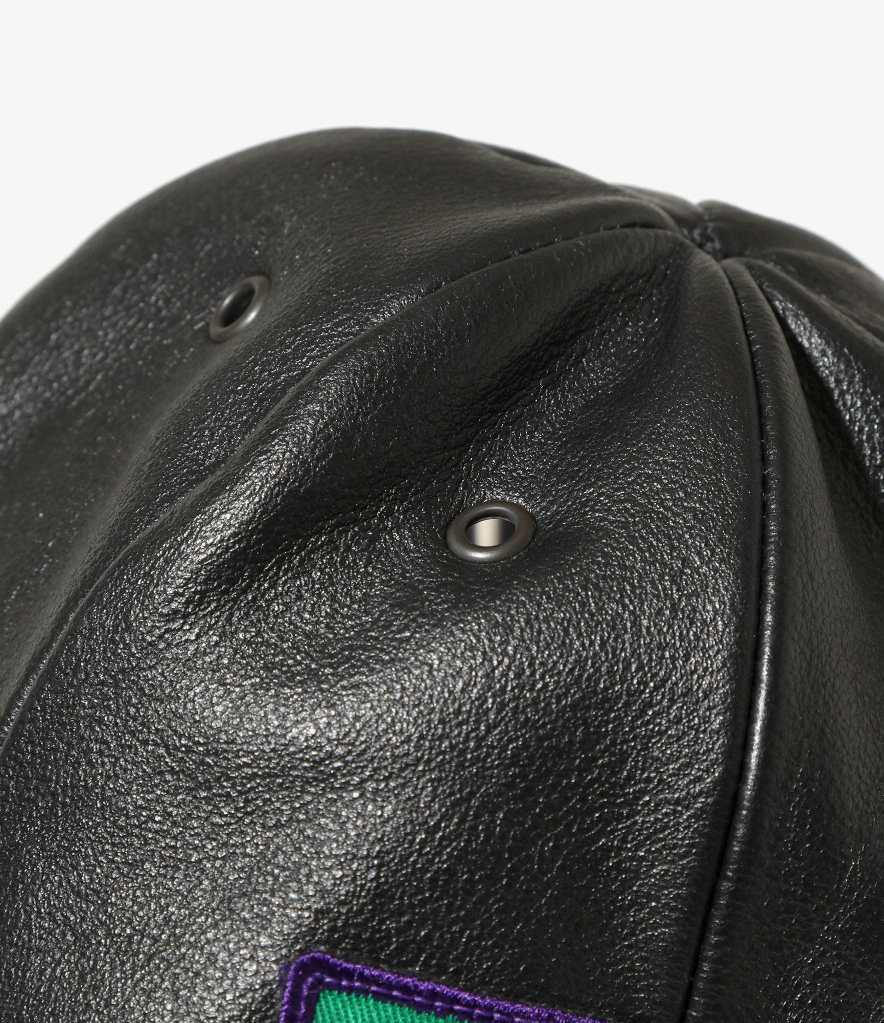 Motor Cycle Tulip Hat - Black - Cowhide Leather