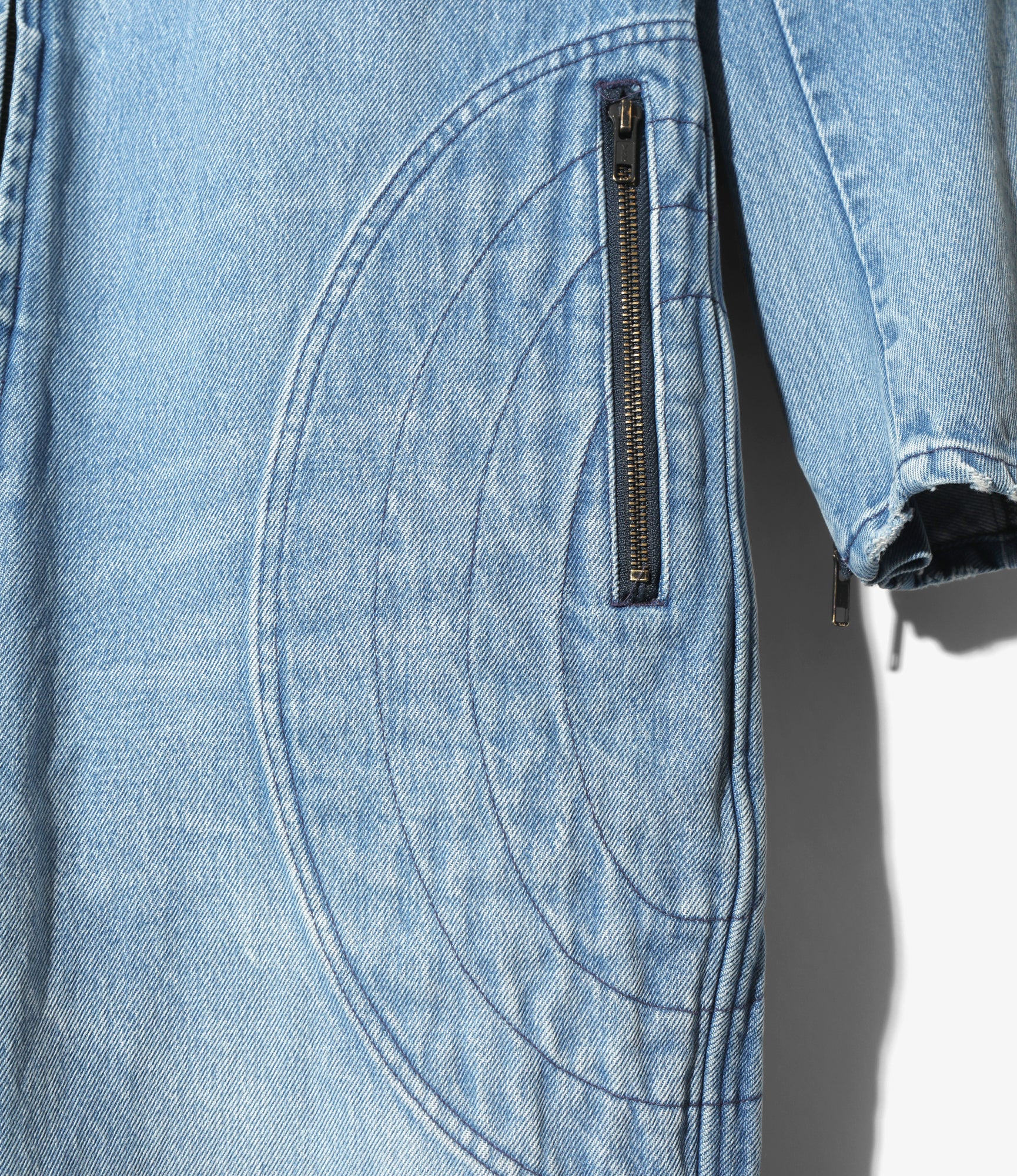 Motor Cycle Jacket - Blue - 13.5oz Denim, Vintage