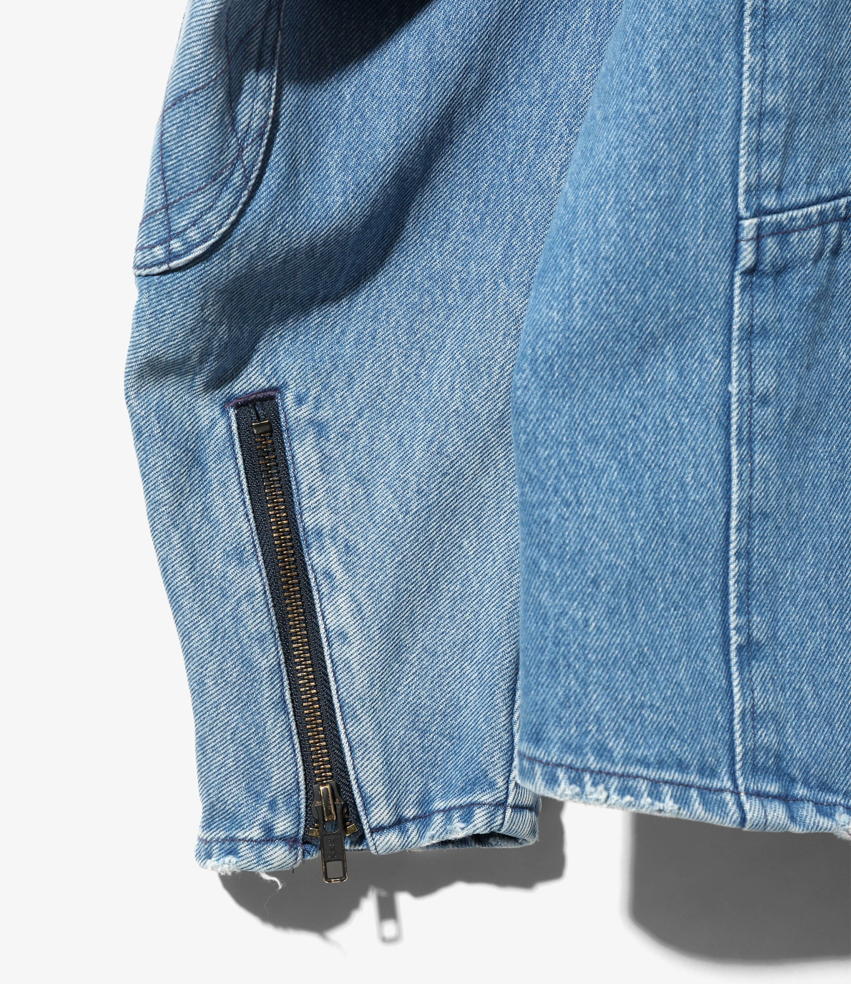 Motor Cycle Jacket - Blue - 13.5oz Denim, Vintage