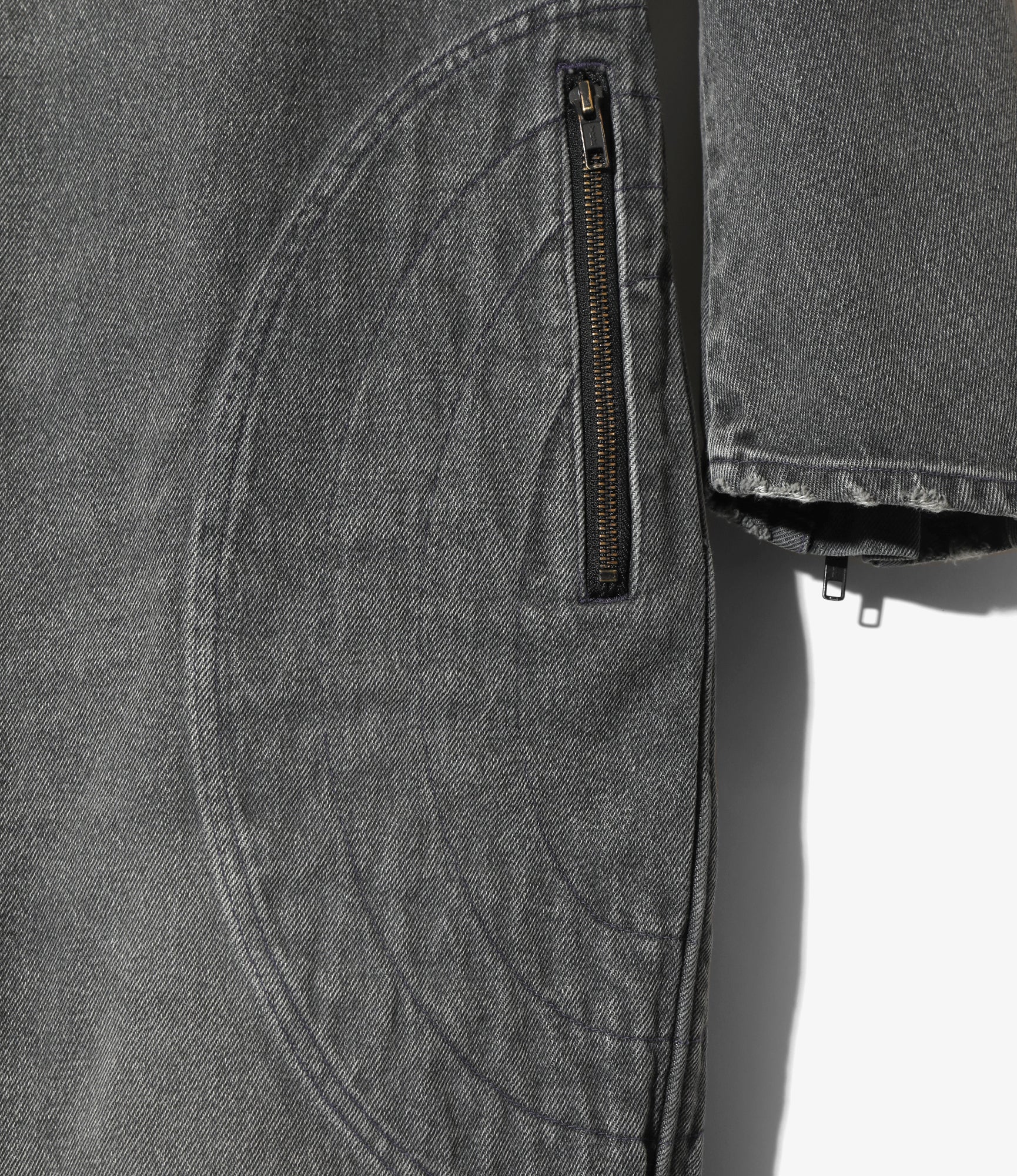 Motor Cycle Jacket - Black - 13.5oz Denim, Vintage