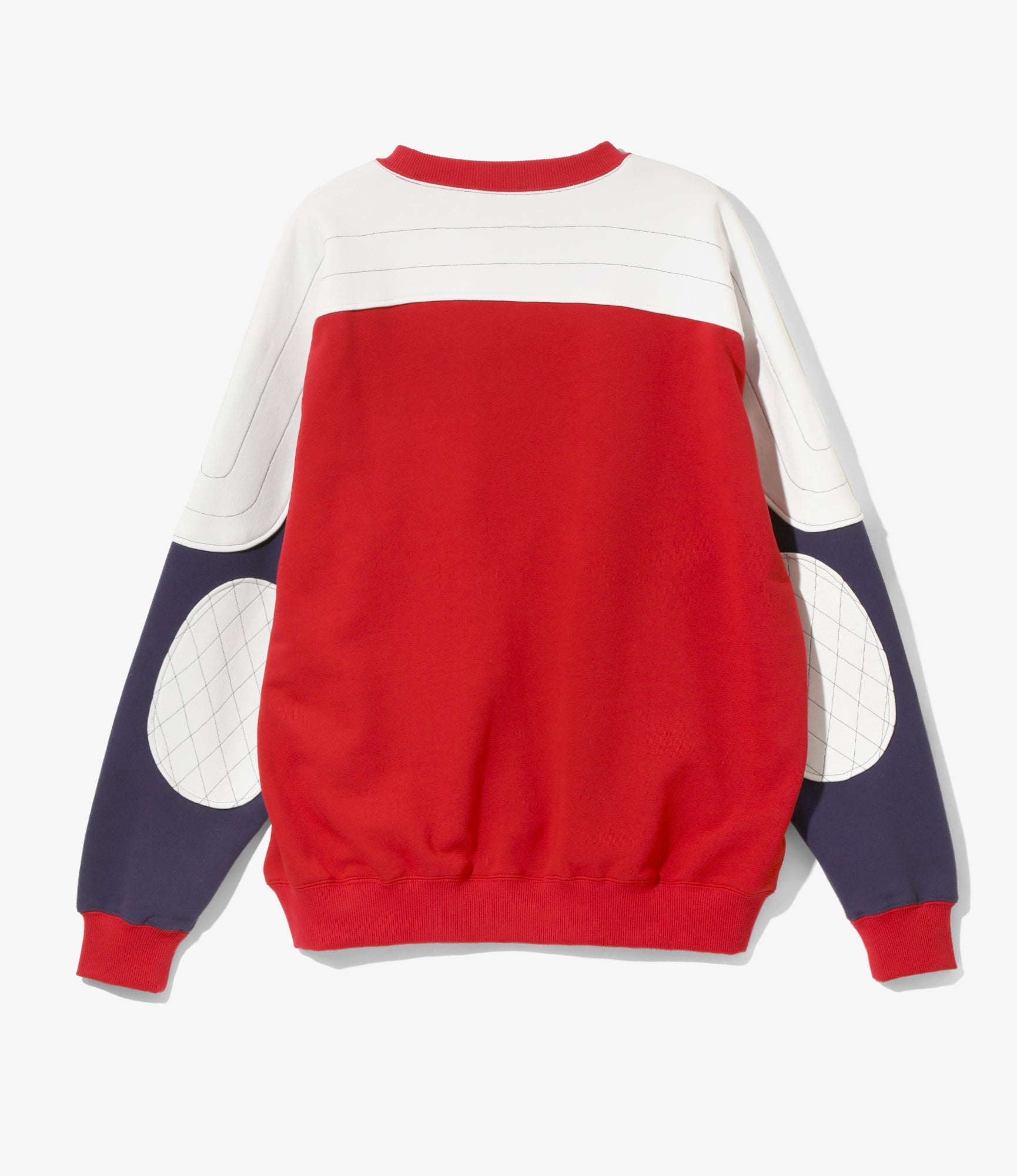 Motor Cycle Sweat Shirt - Red/Eggplant/White - C/PE Pile Jersey