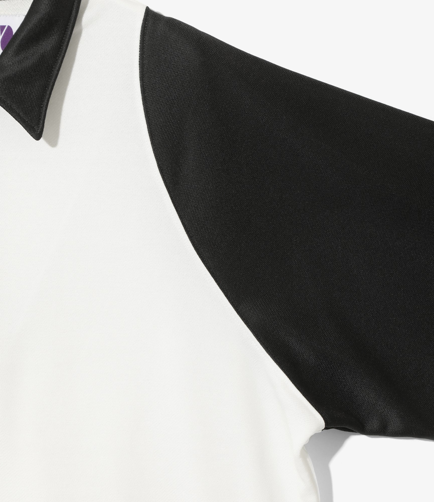 L/S Pullover Polo - Off White / Black - C/PE Bright Jersey