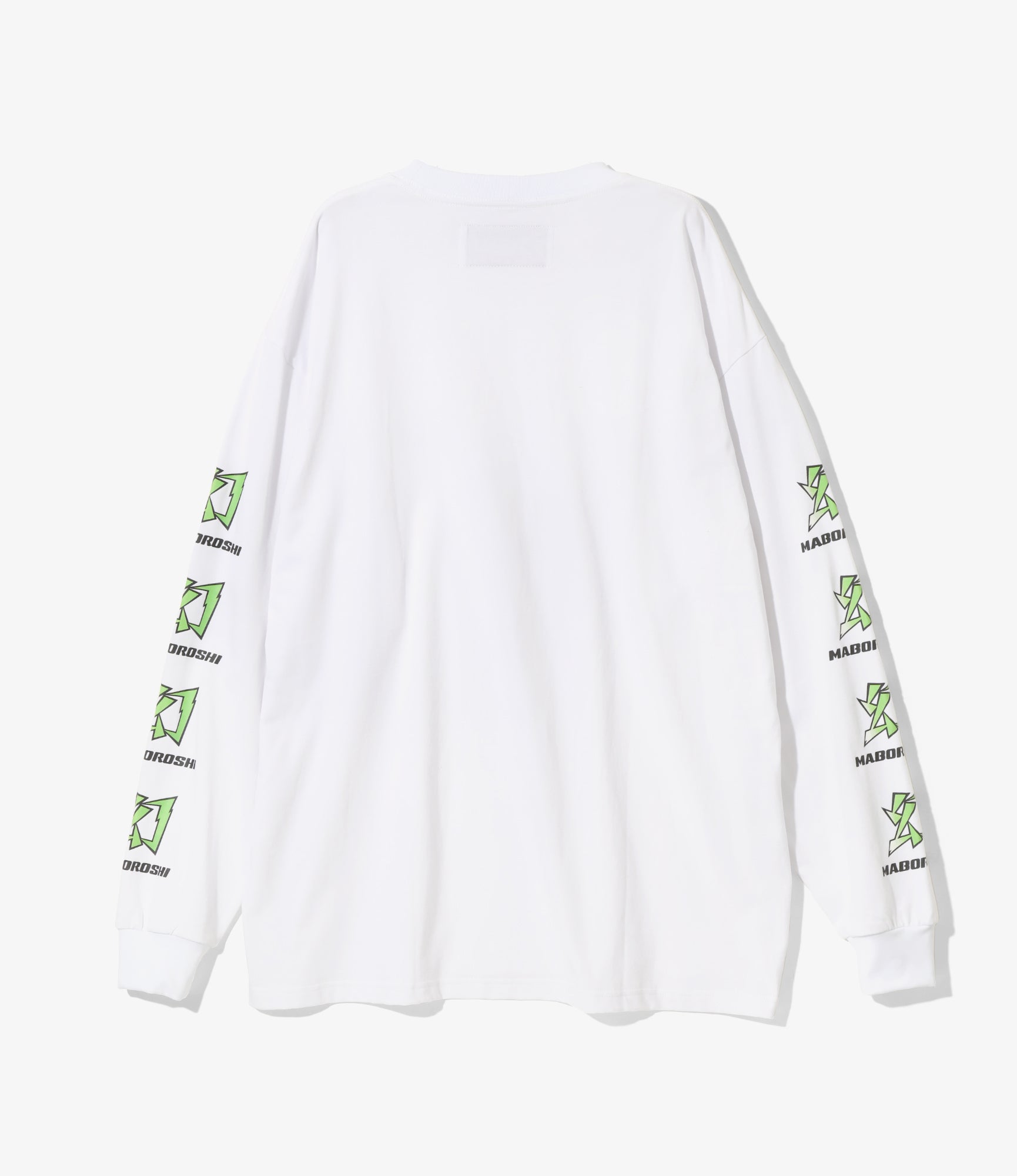 L/S Crew Neck Tee - White - Cotton Jersey / Maboroshi