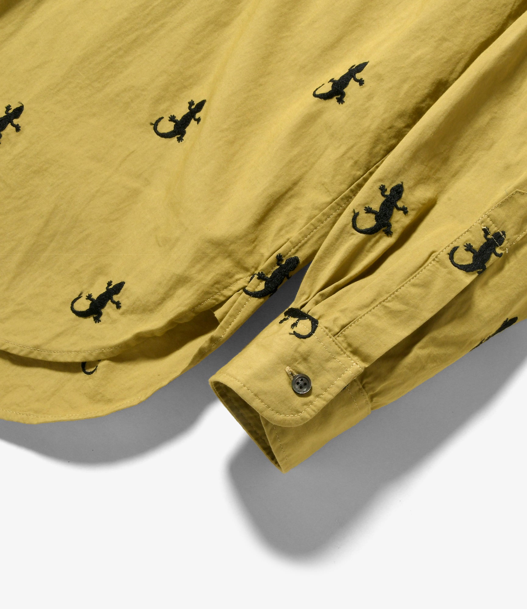 19th Century BD Shirt - Khaki Gecko Embroidery