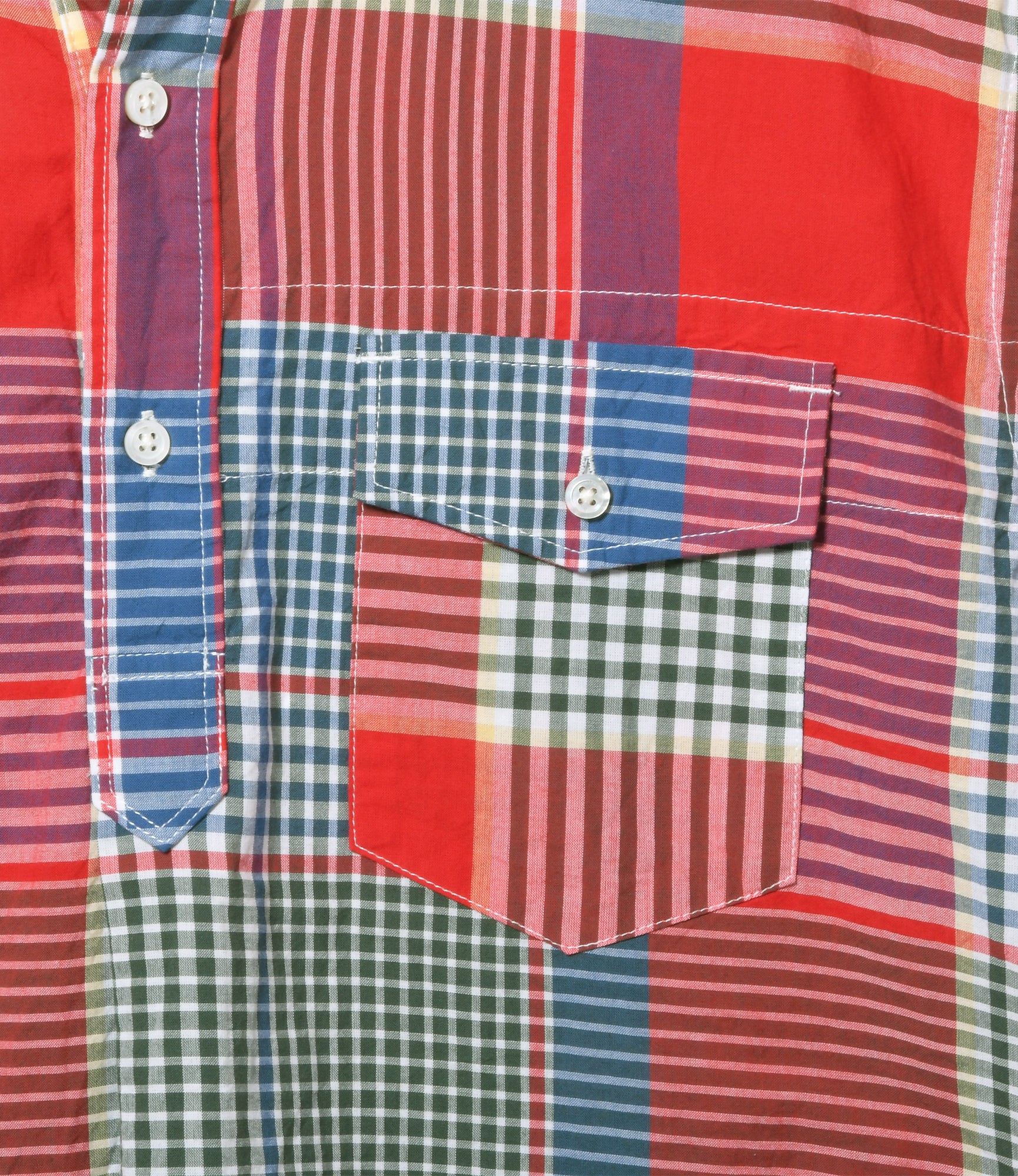 Popover BD Shirt - Red/Green Big Madras Plaid