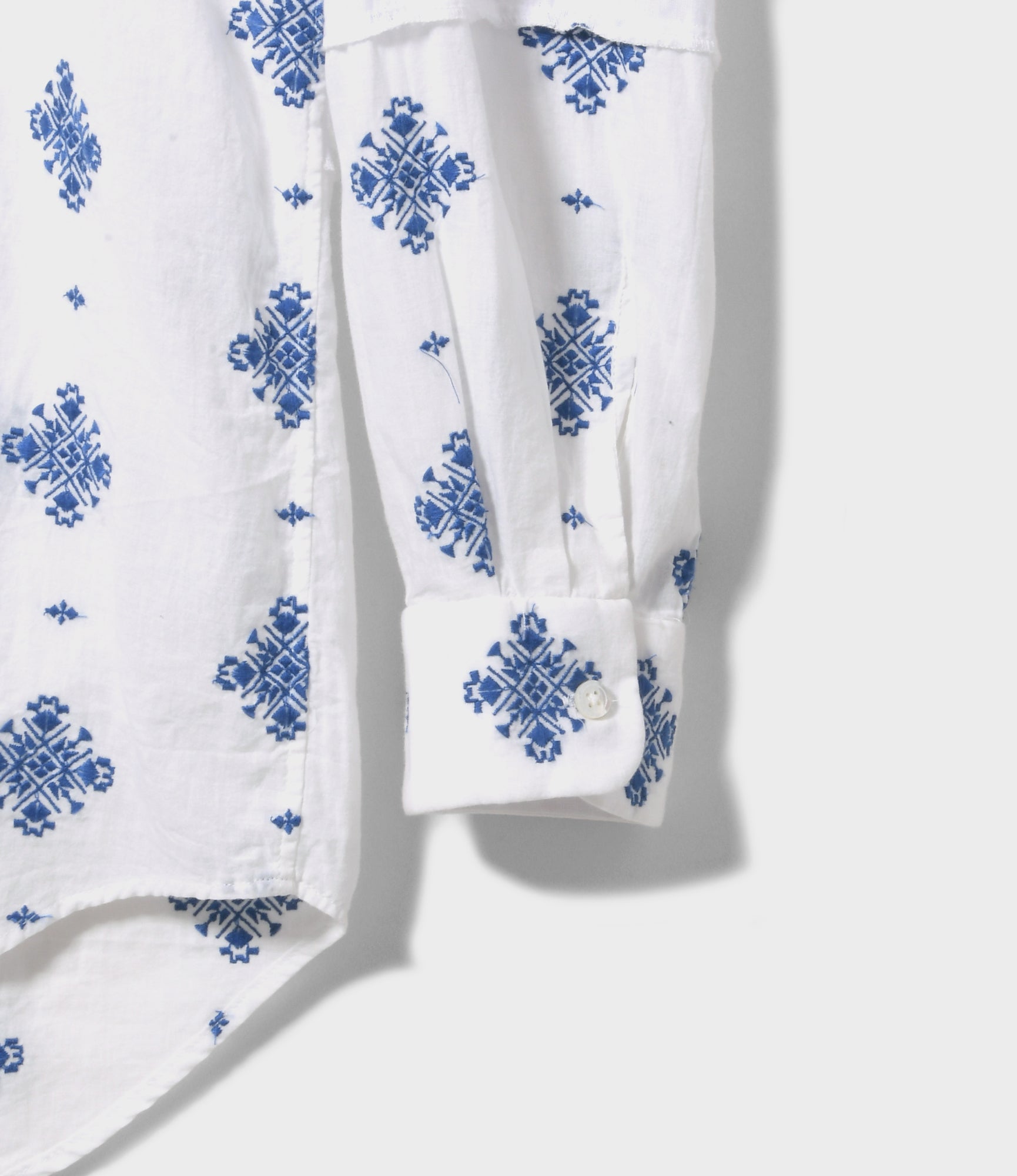 Combo Short Collar Shirt - White CP Crest Embroidery
