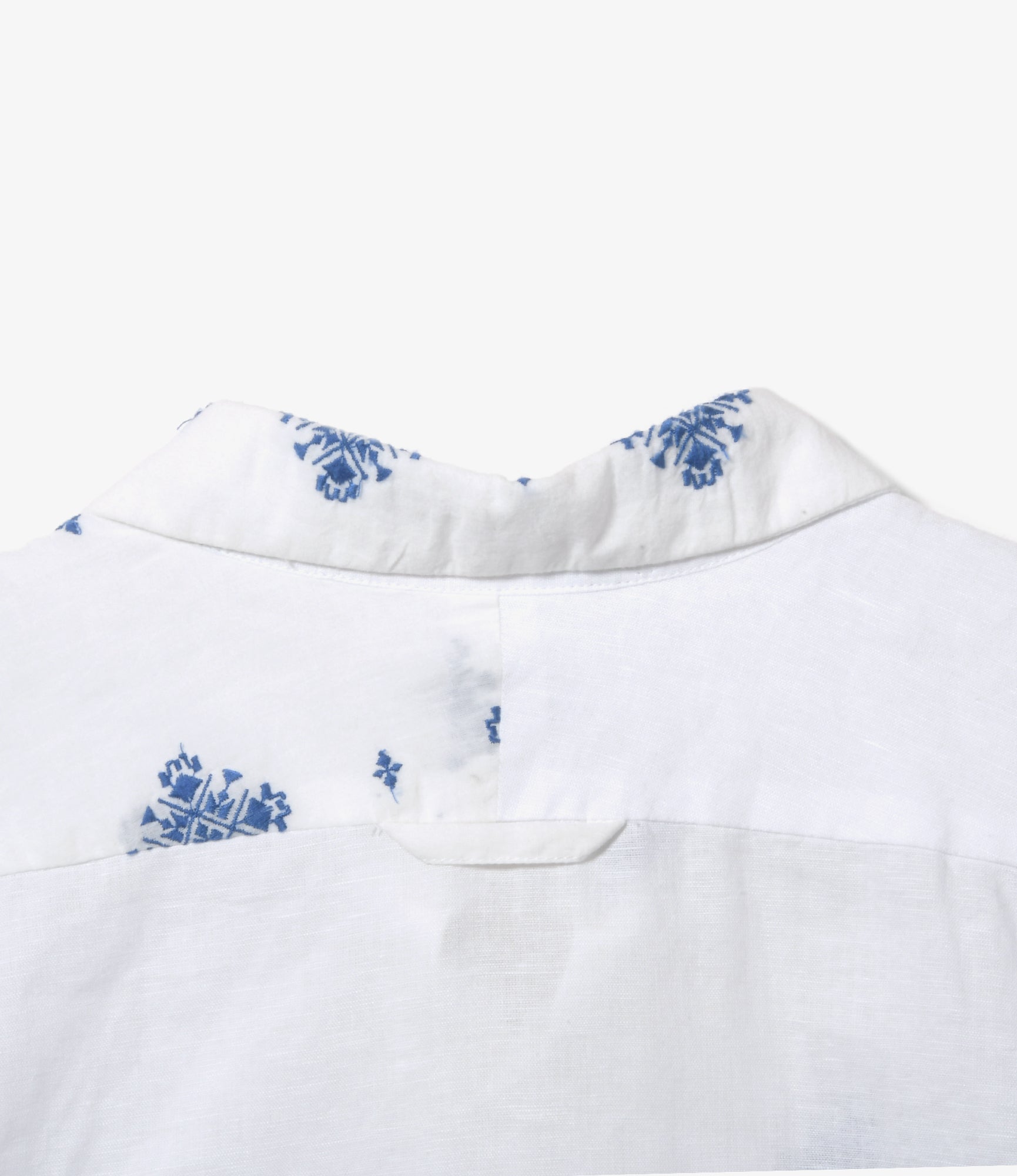 Combo Short Collar Shirt - White CP Crest Embroidery