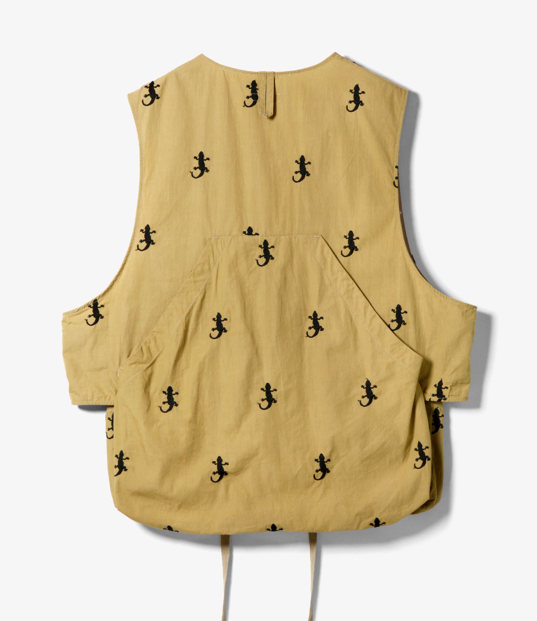 Fowl Vest - Khaki Gecko Embroidery