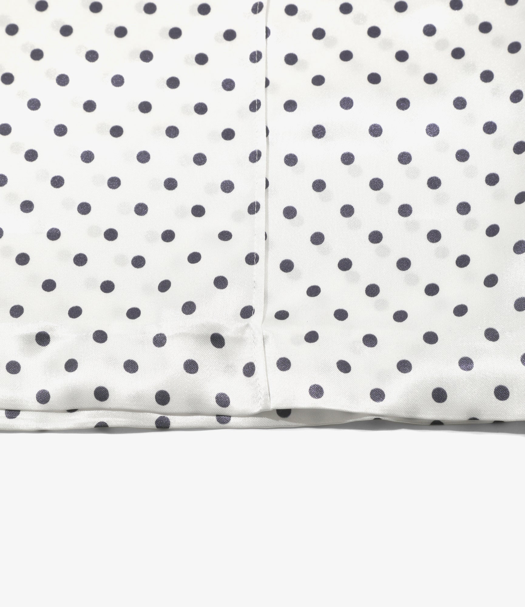 Pin Tuck Flare Pants - White - Polka Dots Sateen