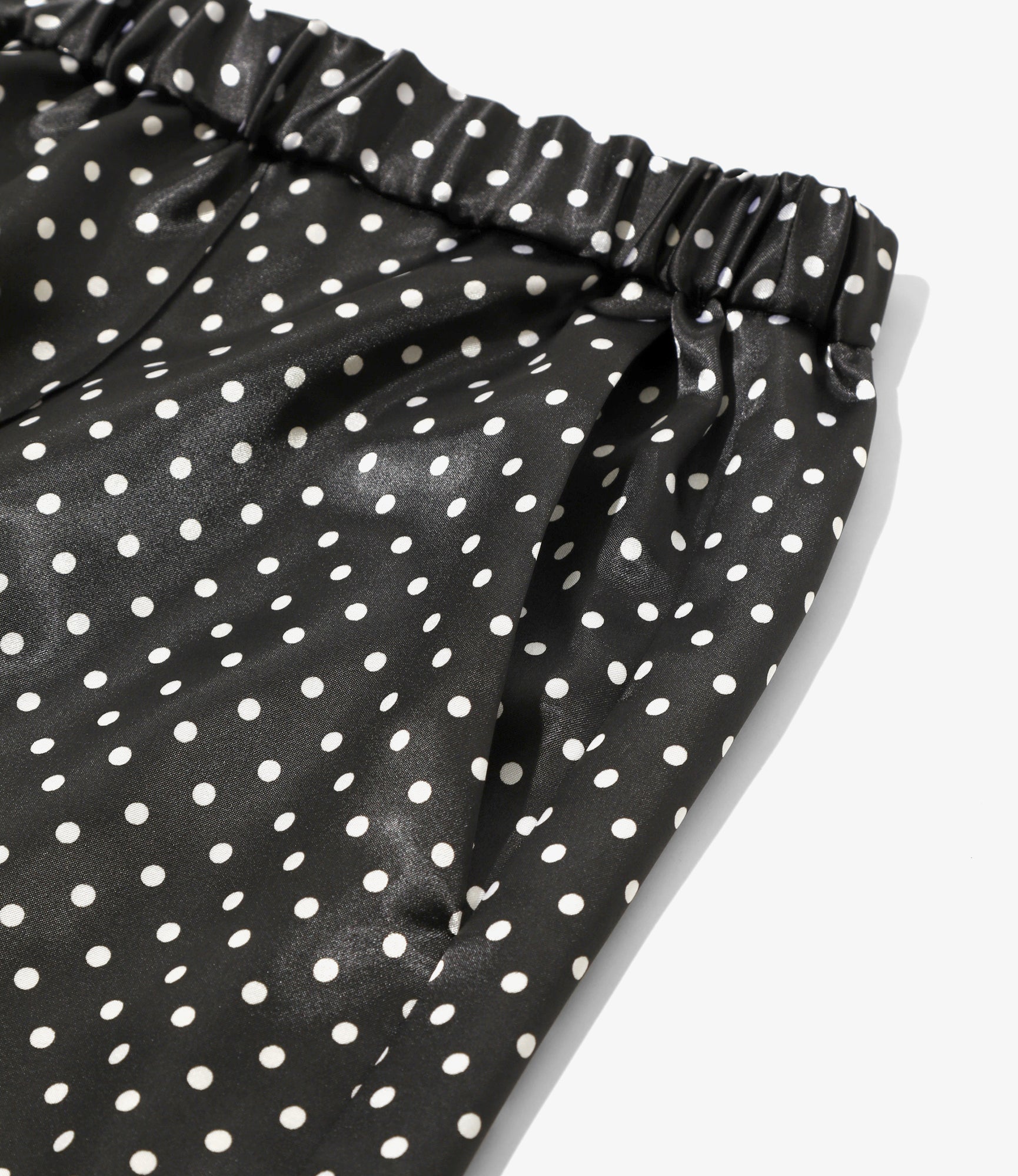 Pin Tuck Flare Pants - Black - Polka Dots Sateen
