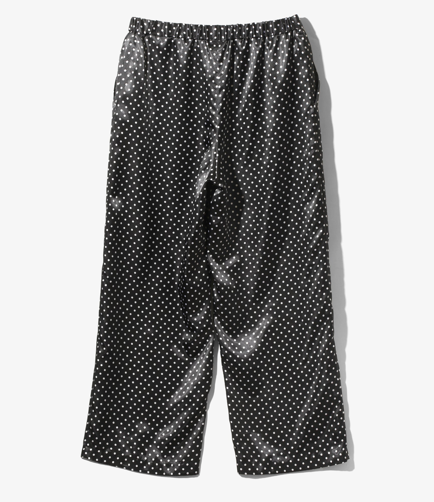 Pin Tuck Flare Pants - Black - Polka Dots Sateen