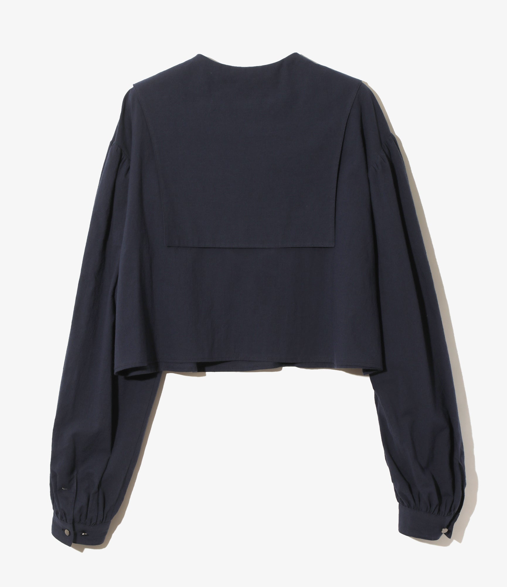 Sailor Collar Spencer Shirt - Navy - Lawn