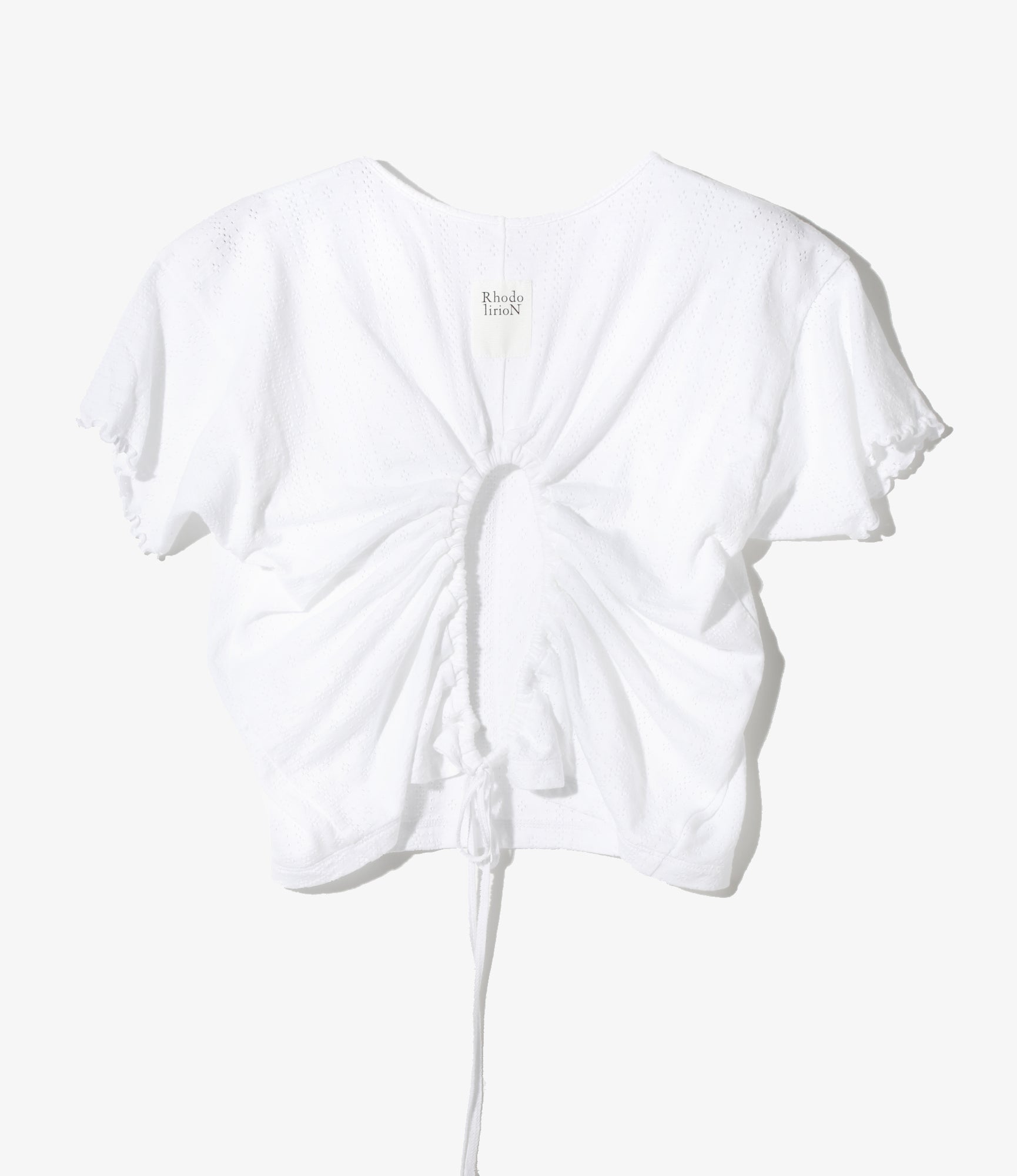Holed Spencer Tee - White - Eyelet Jersey