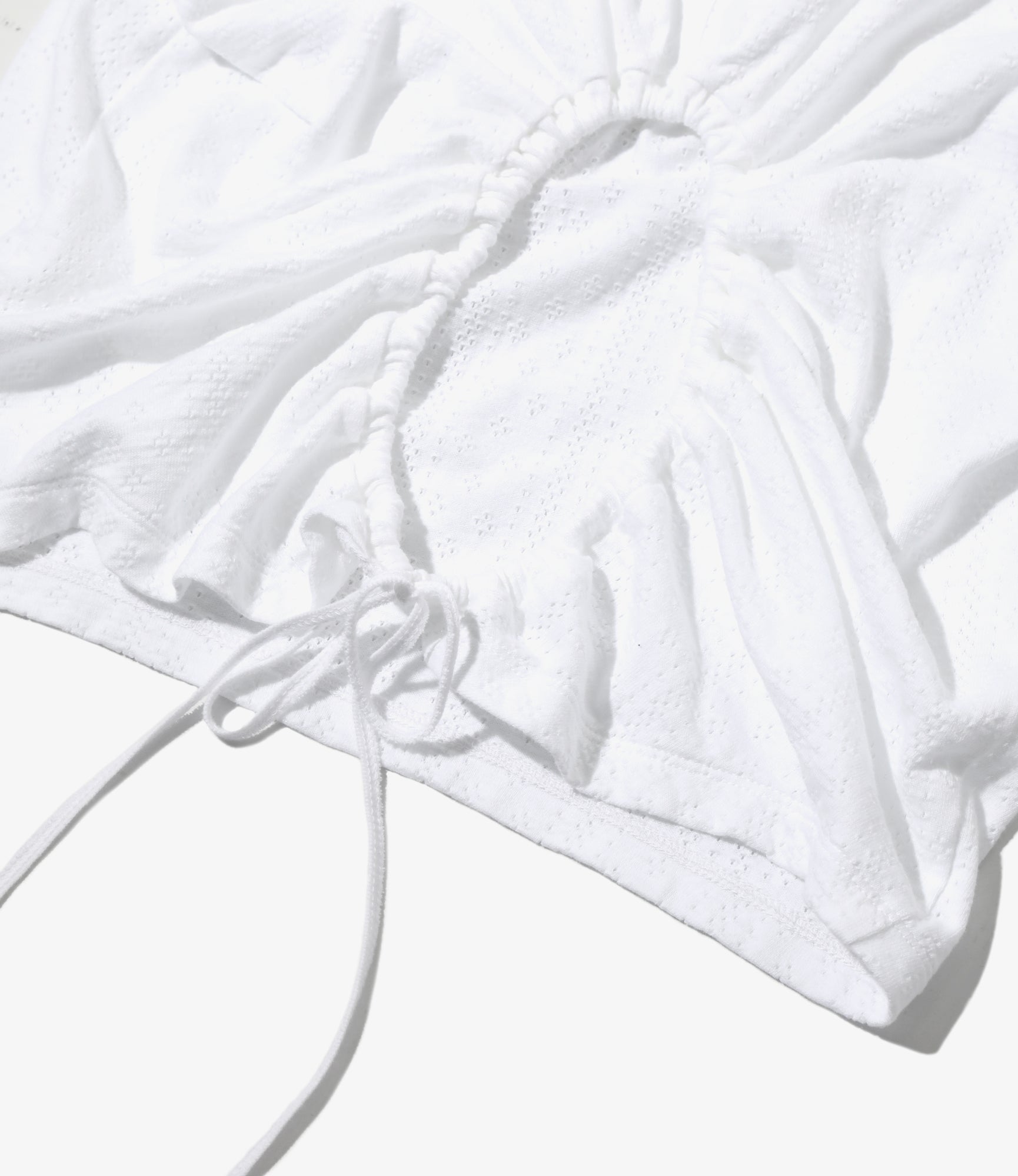 Holed Spencer Tee - White - Eyelet Jersey