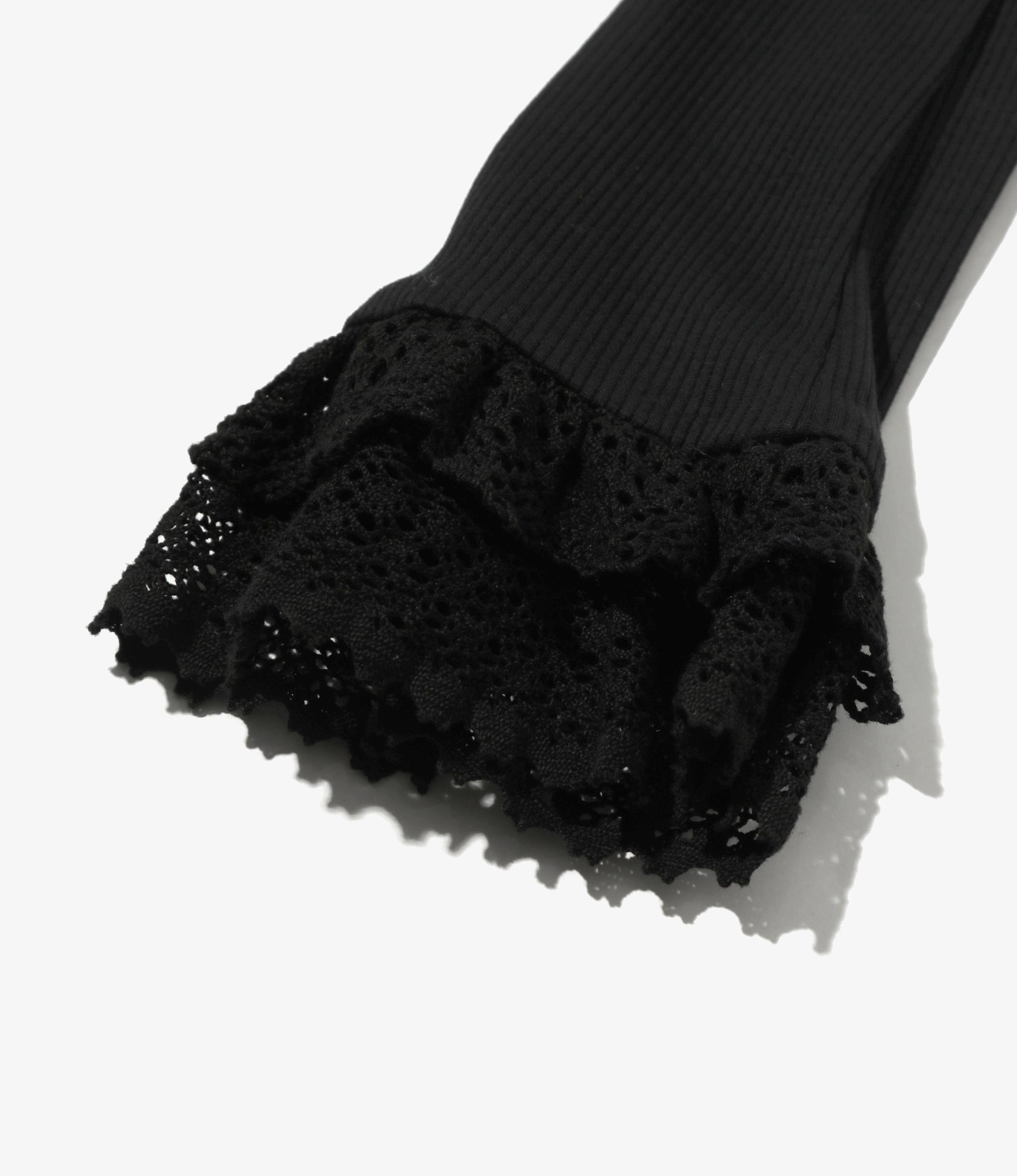 Ribbed Race Cuff Pullover Tee - Black