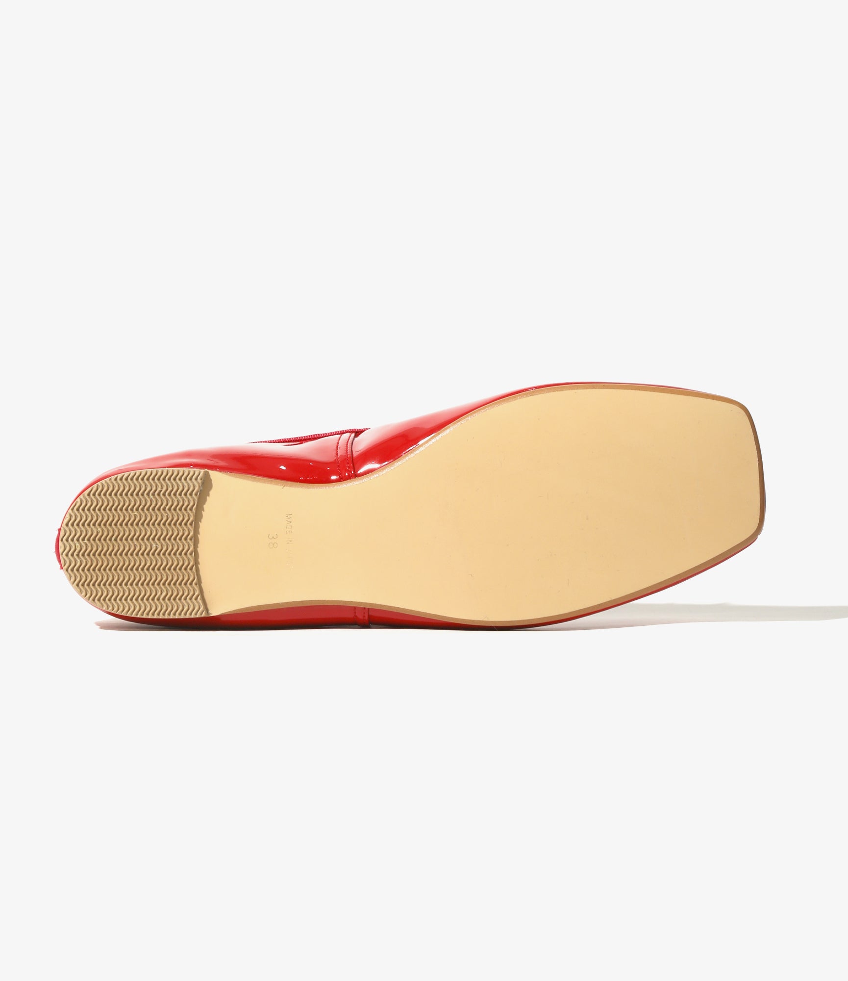 Material Combination Ballet Shoes - Red