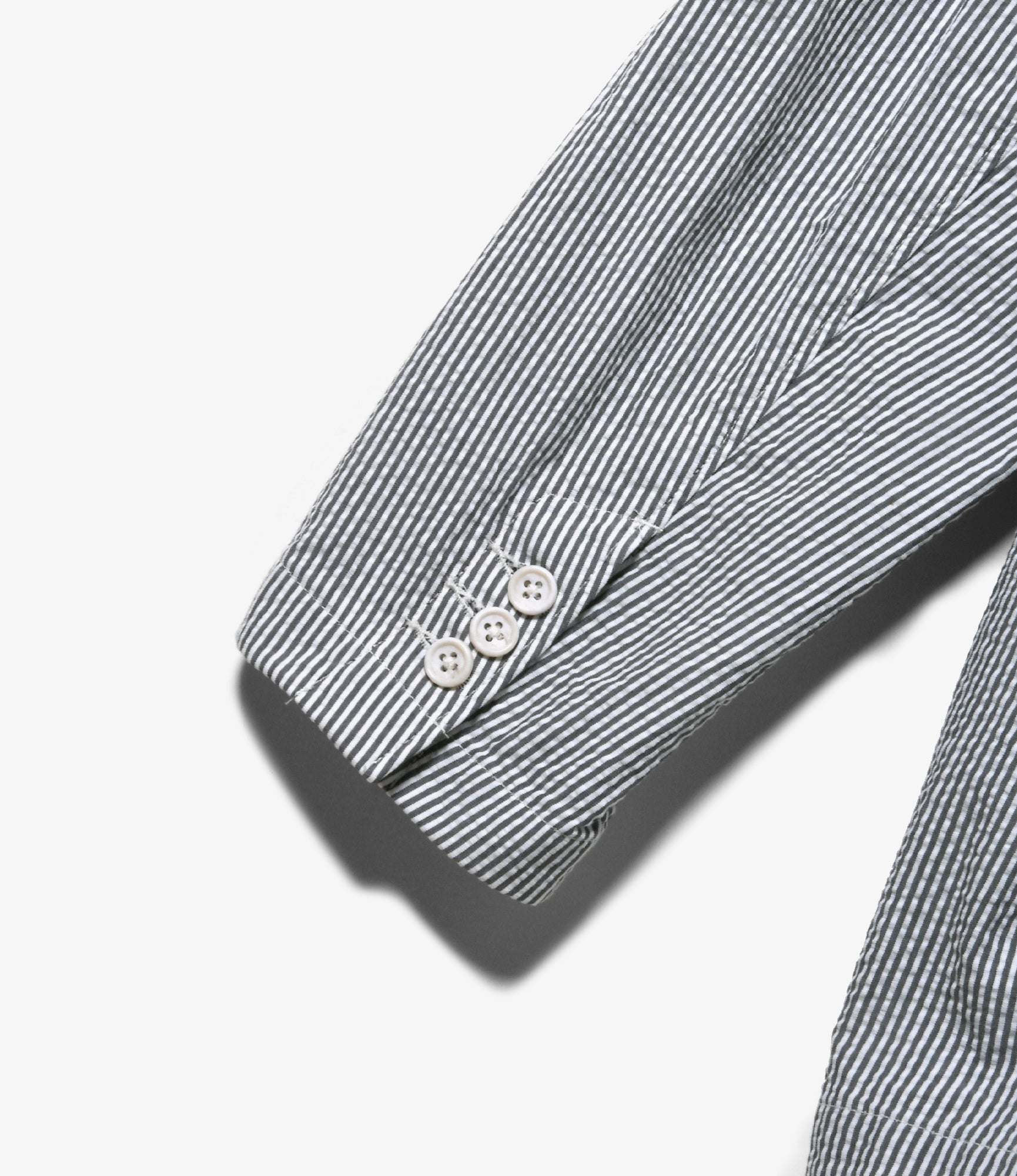 Folk Jacket - Beige Cotton Seersucker Stripe