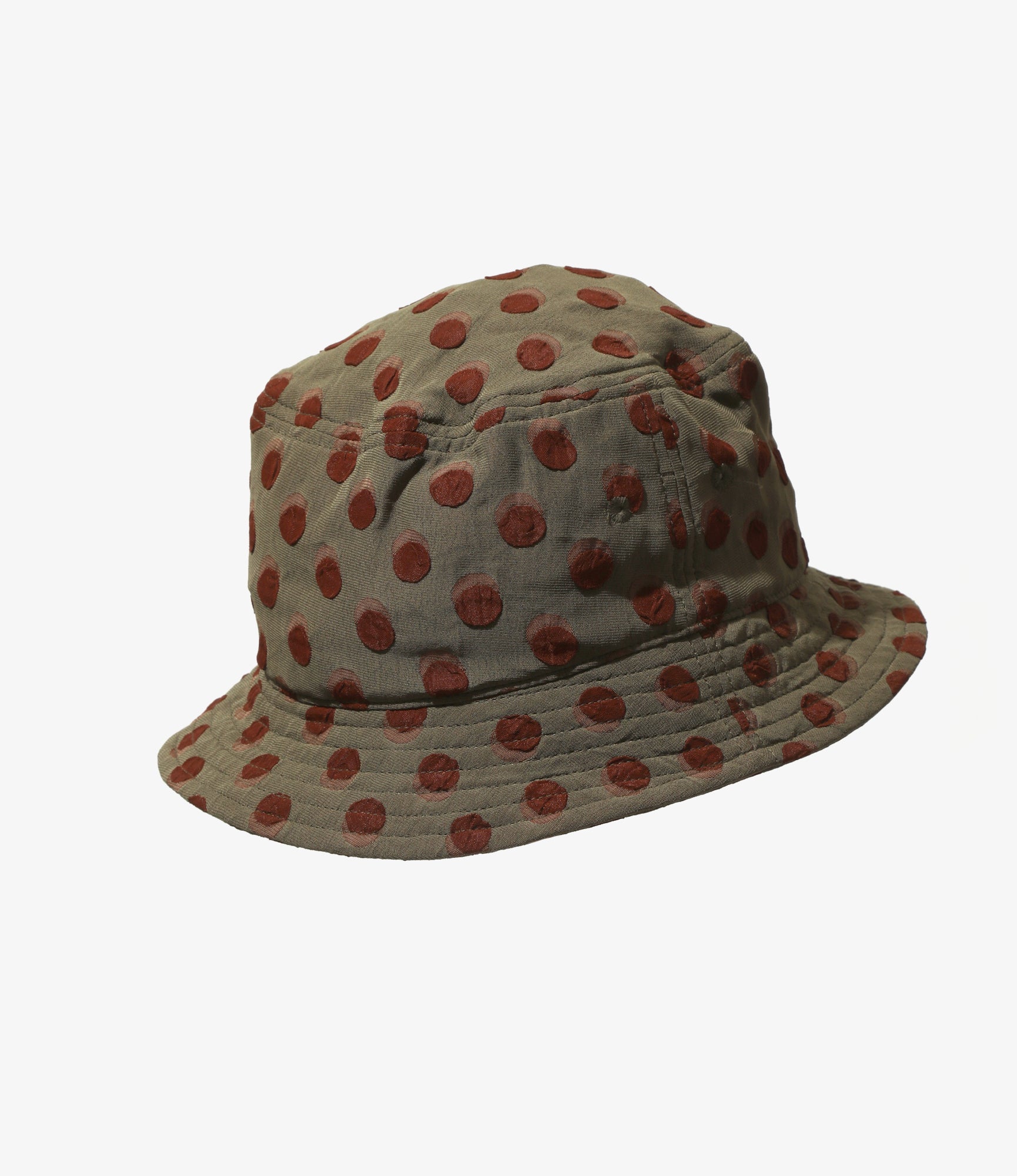 Bucket Hat - Brown - Polka Dot Jacquard