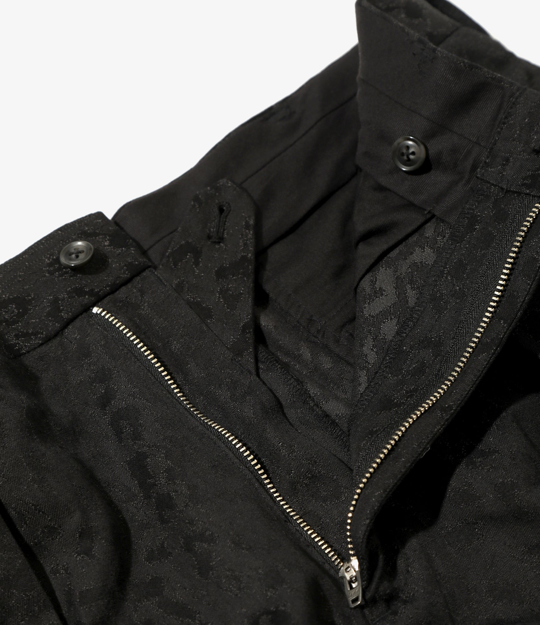 Tucked Trouser - Black - Cotton Leopard Jq