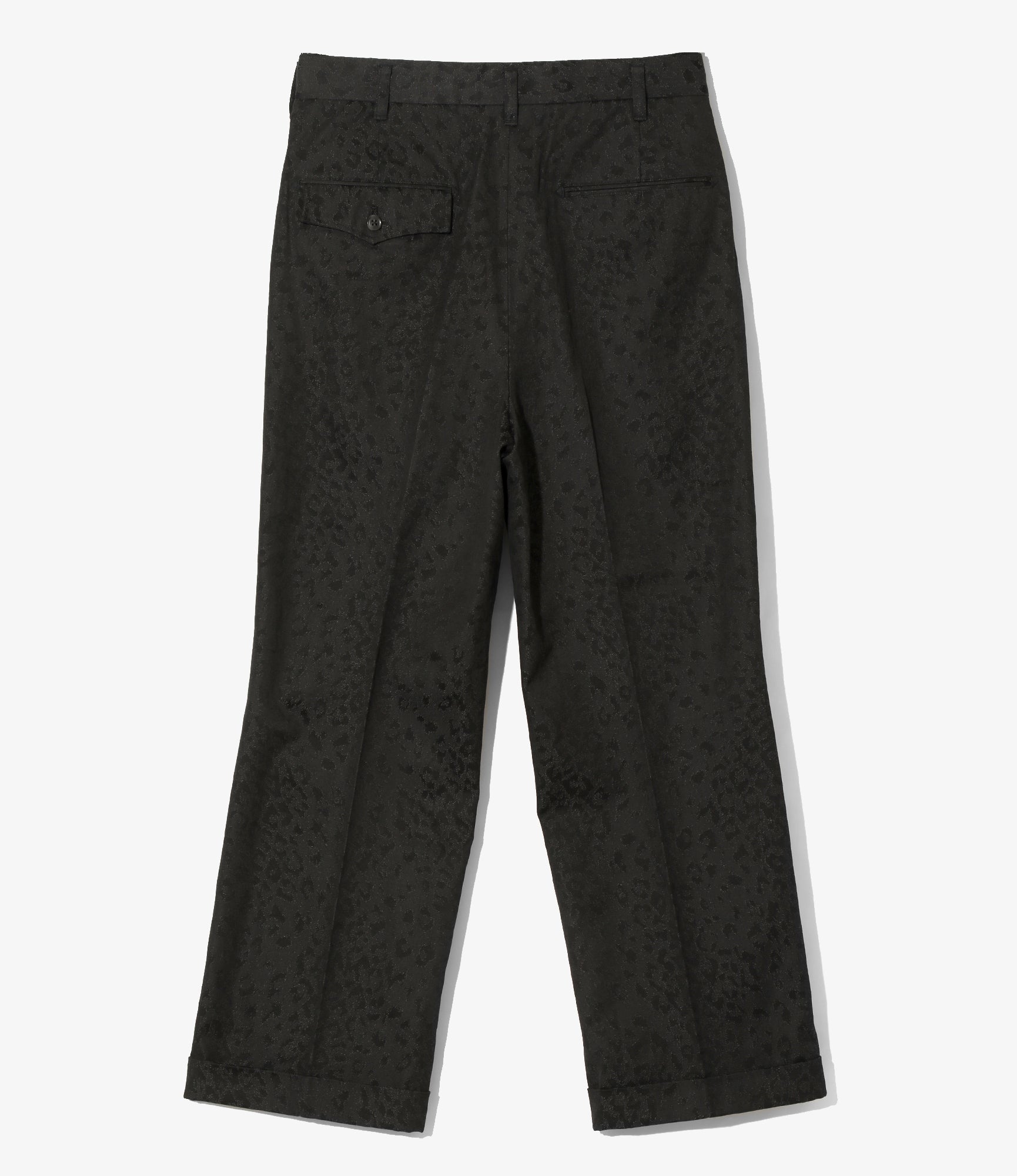 Tucked Trouser - Black - Cotton Leopard Jq