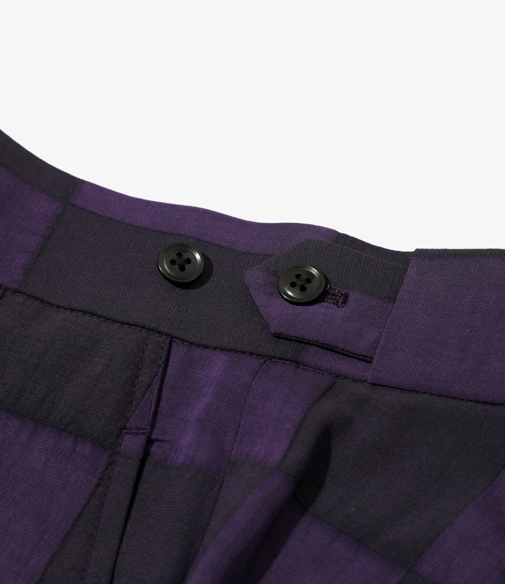 Side Tab Trouser - Purple - R/W Block Jacquard