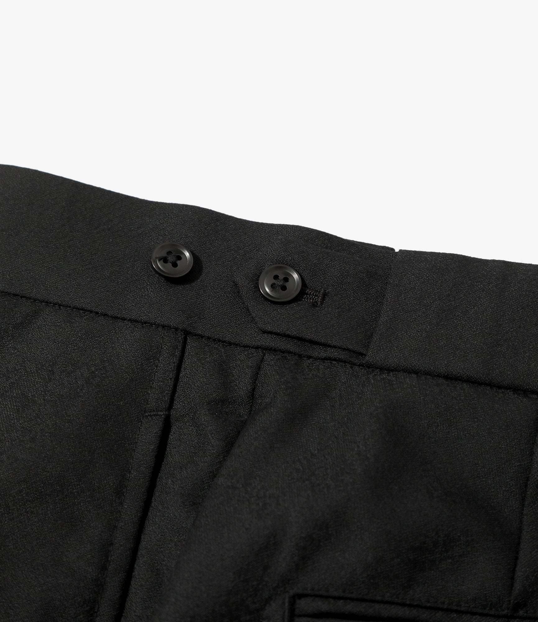 Side Tab Boot-Cut Trouser - Black - Wool Python Jacquard