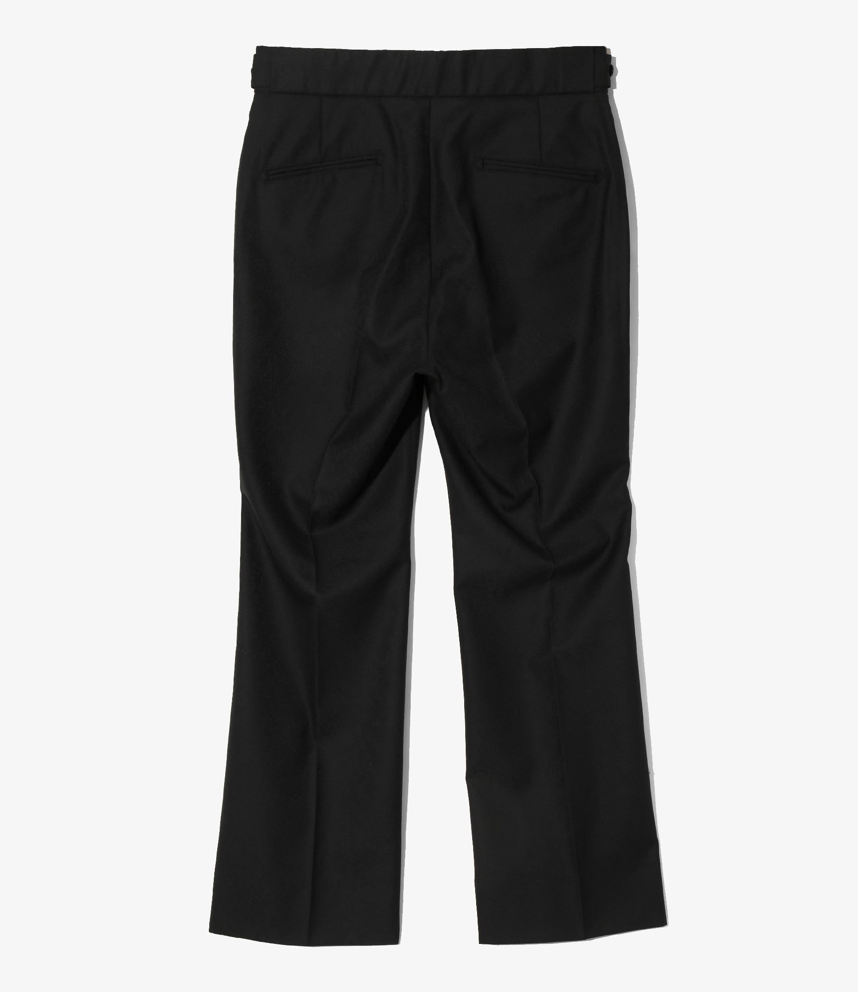 Side Tab Boot-Cut Trouser - Black - Wool Python Jacquard