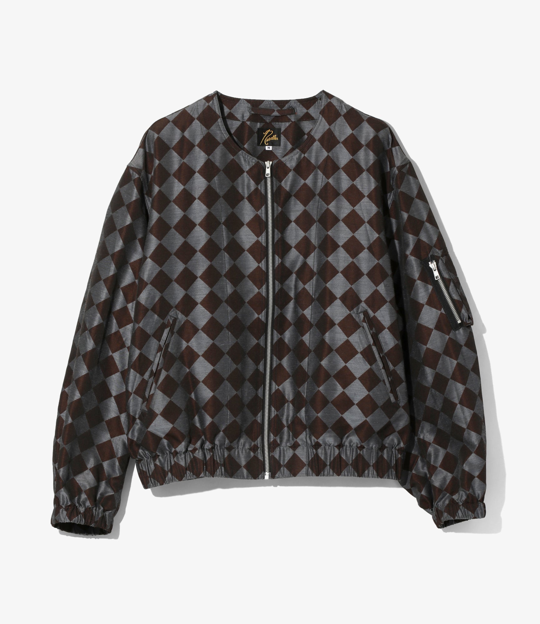 Needles Line Crew Jacket - Blue / Brown - PE/R Argyle Jacquard
