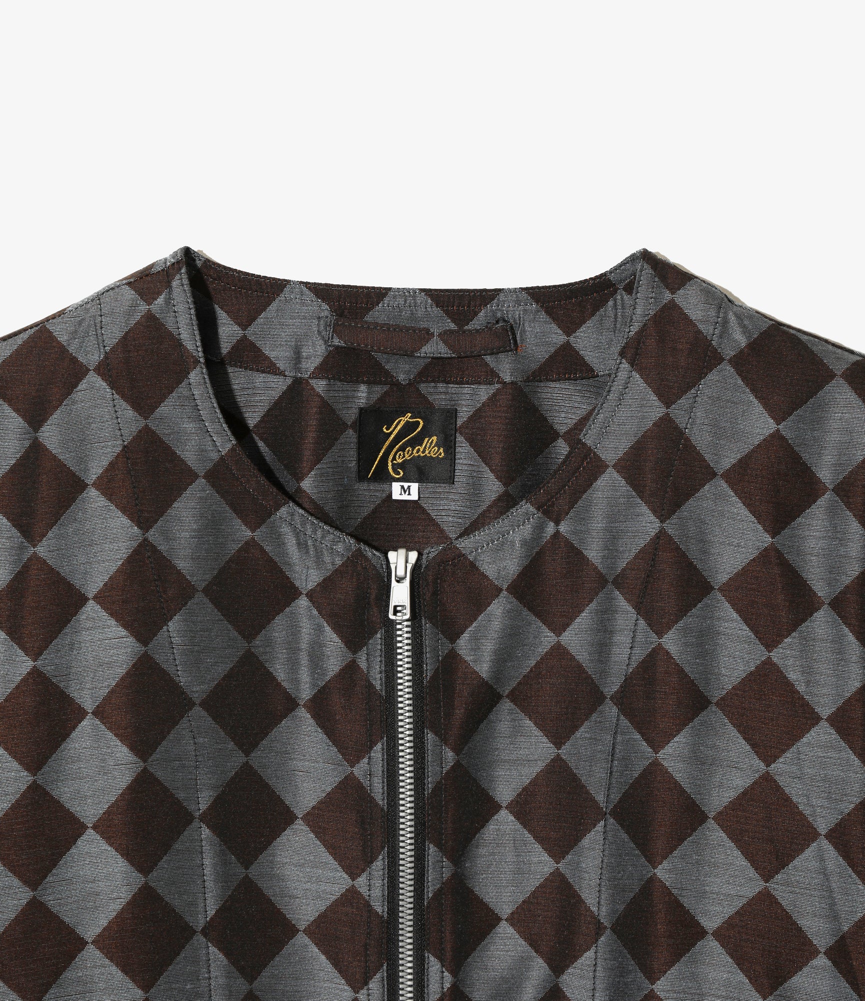 Needles Line Crew Jacket - Blue / Brown - PE/R Argyle Jacquard