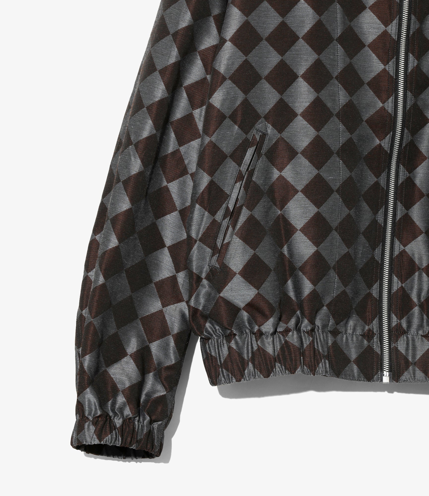Needles Line Crew Jacket - Blue / Brown - PE/R Argyle Jacquard