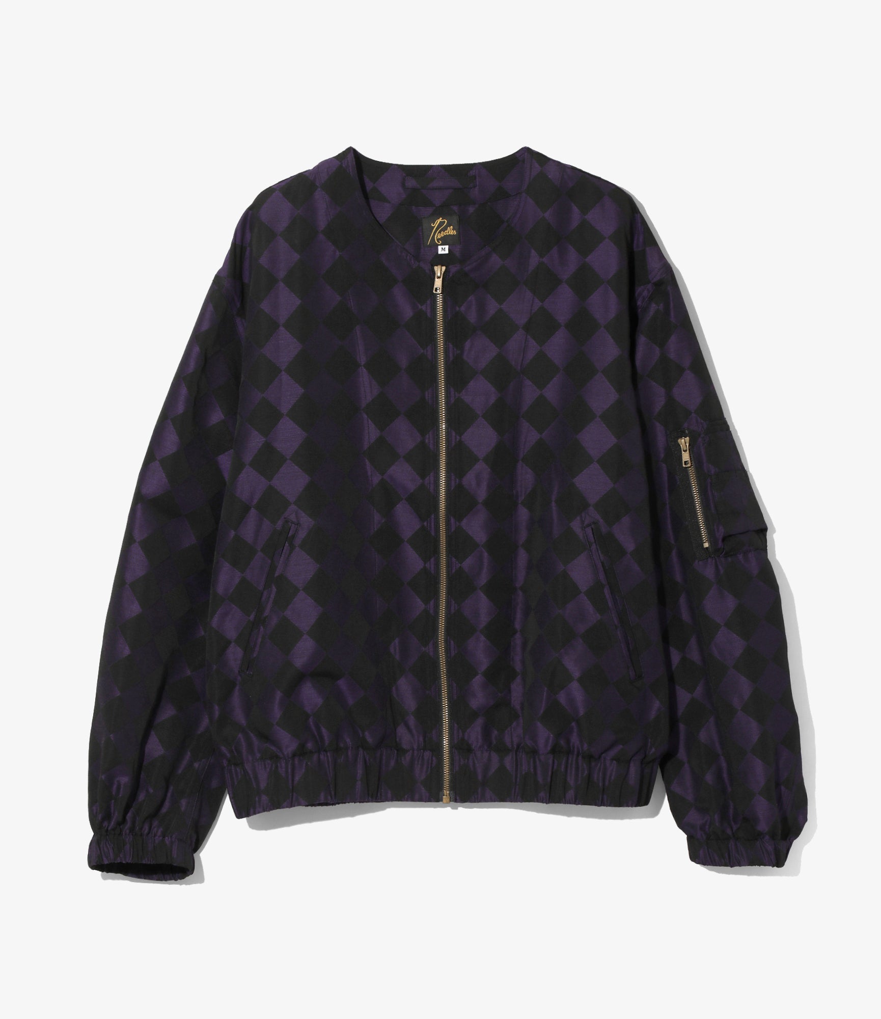 Needles Line Crew Jacket - Purple / Black- PE/R Argyle Jacquard